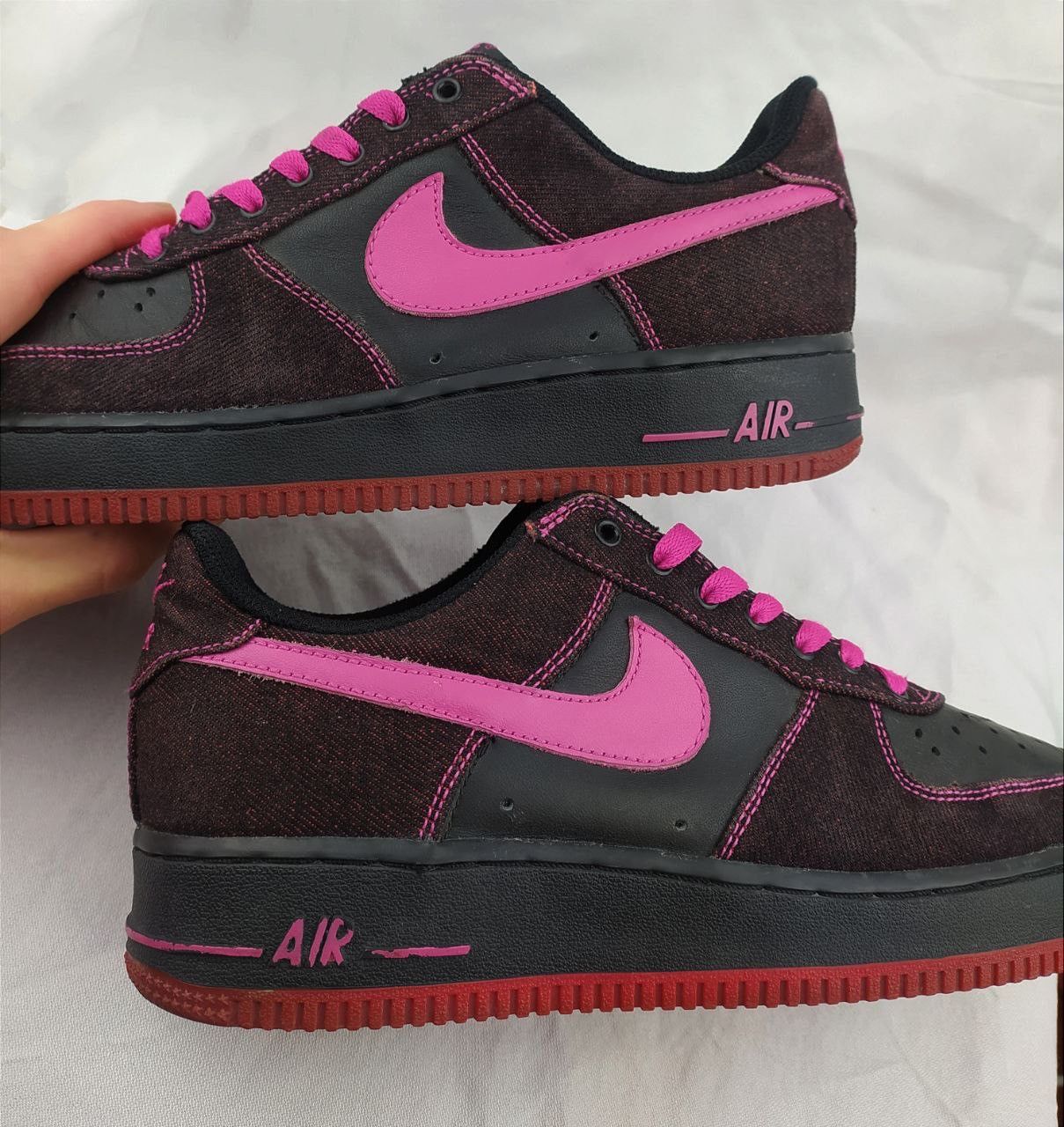 Nike Rare Vintage Nike Air Force 1 Pink/ Violet Denim 8Us/39 Eur Size US 8 / IT 38 - 2 Thumbnail