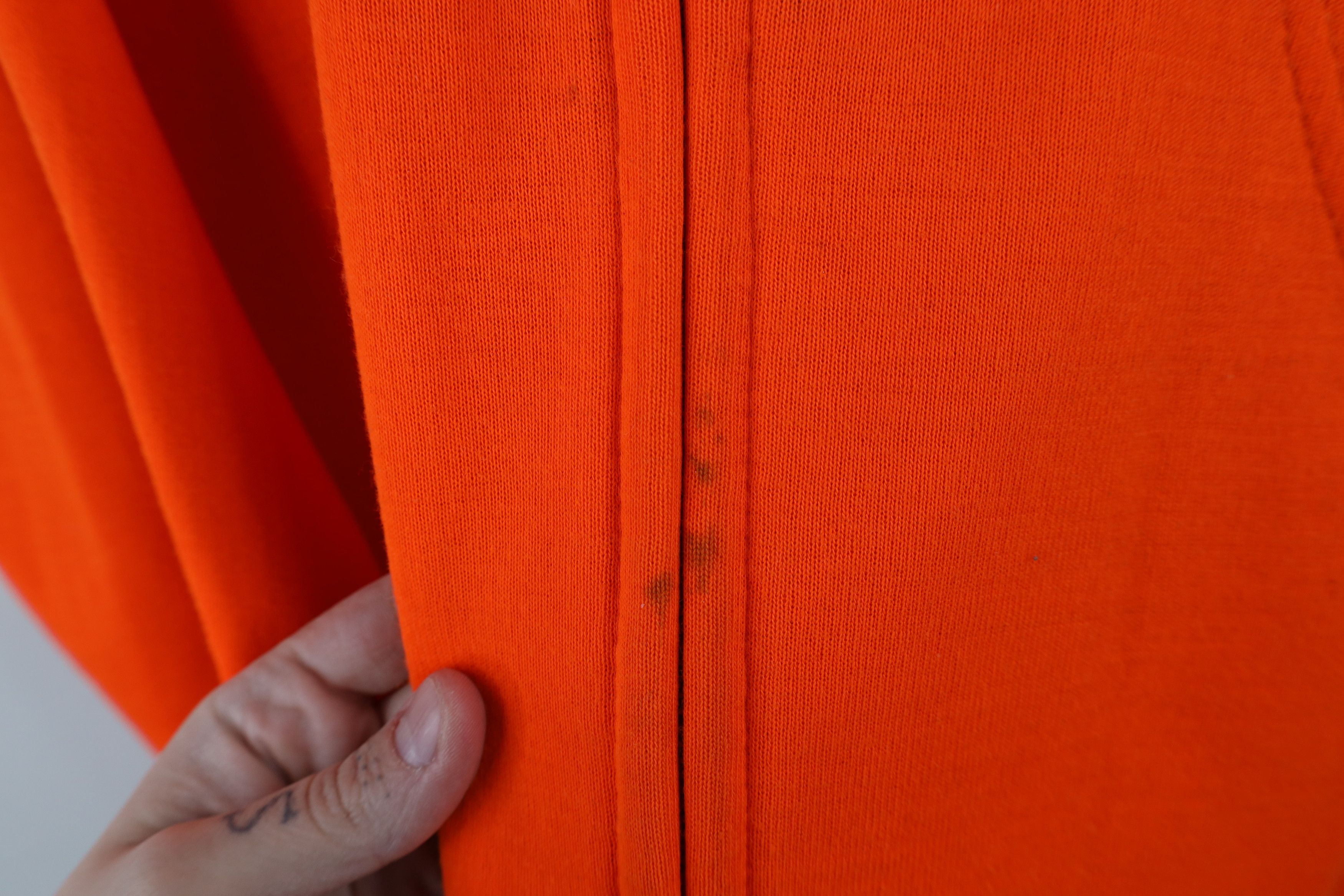 Vintage Vintage 70s 80s Streetwear Blank Zip Hoodie Blaze Orange USA Size US L / EU 52-54 / 3 - 4 Thumbnail