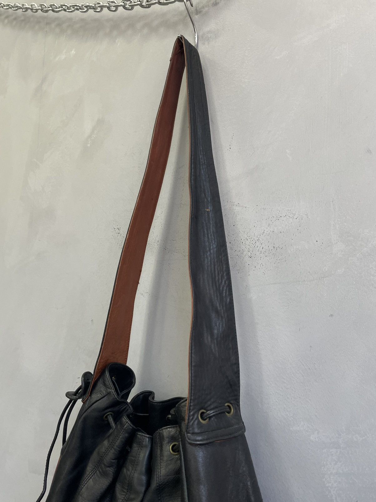 KMRii Vintage Leather Bucket Bag kmrii style Handmade 90s Size ONE SIZE - 6 Thumbnail