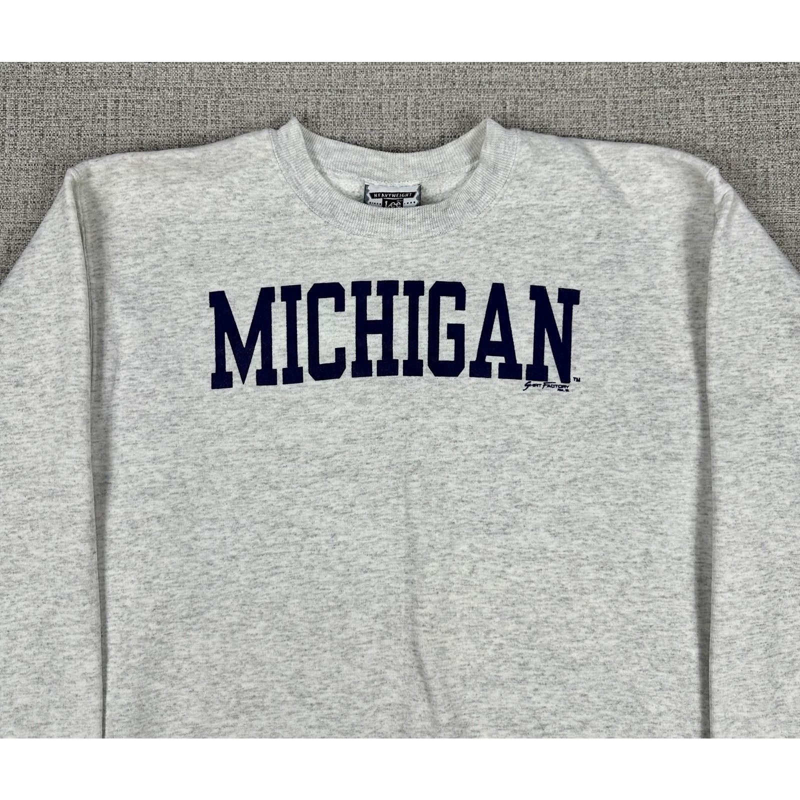 Lee Michigan Wolverines Sweatshirt Mens L Gray College Lee USA Size US L / EU 52-54 / 3 - 2 Thumbnail