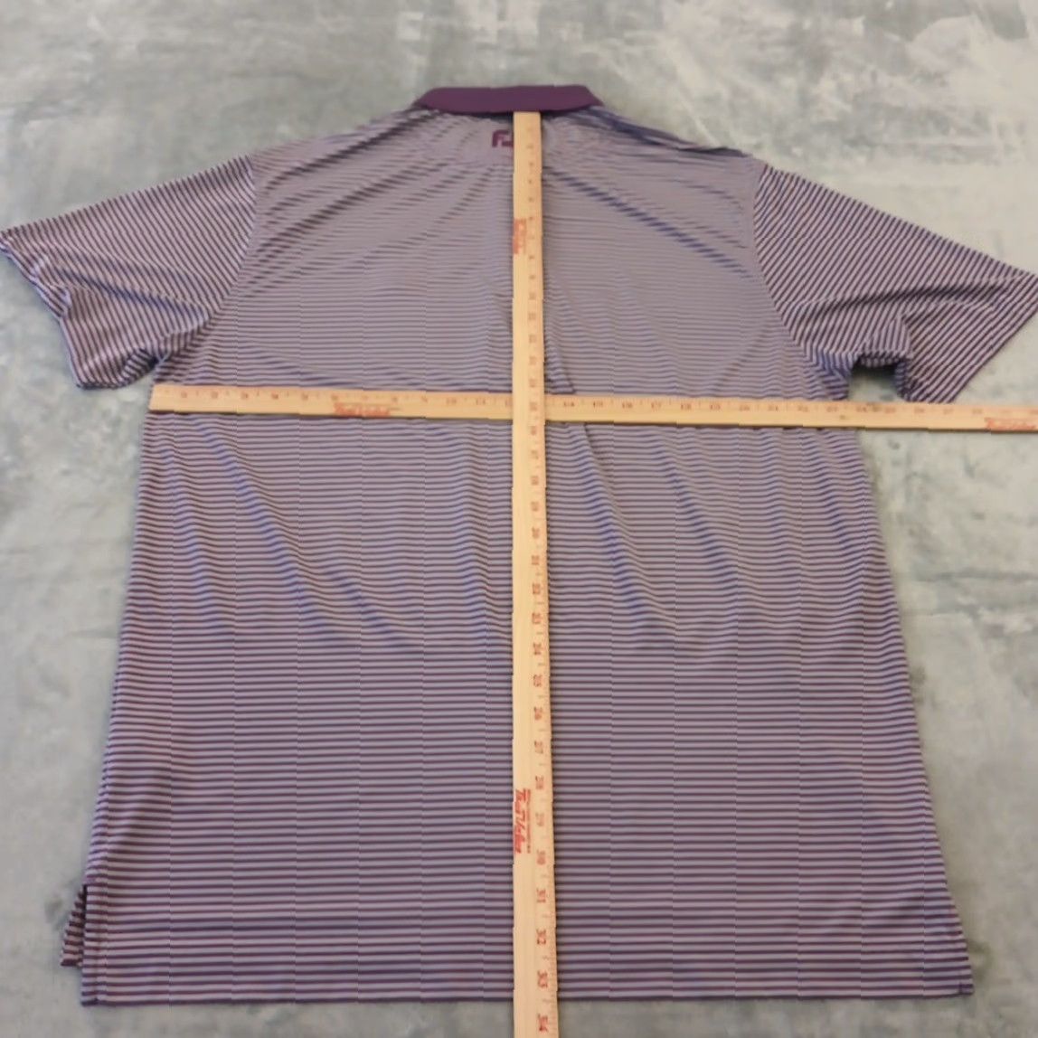 Footjoy FootJoy Polo Shirt Mens Large Purple Striped Short Sleeve Hat? Size US L / EU 52-54 / 3 - 6 Thumbnail