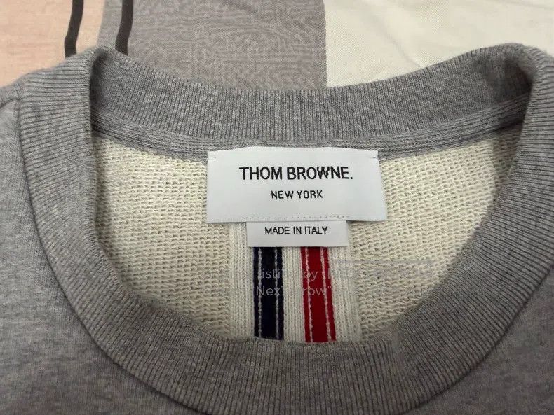 Thom Browne Thom Browne Round-neck sweatshirt, back color block, gray Size US M / EU 48-50 / 2 - 4 Thumbnail