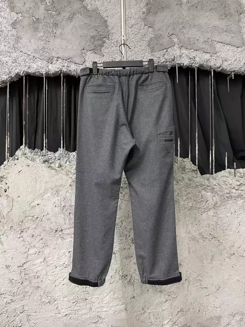 Prada Prada Gray Wool Casual Pants with Velcro -2505 Size US 44 / EU 60 - 2 Thumbnail