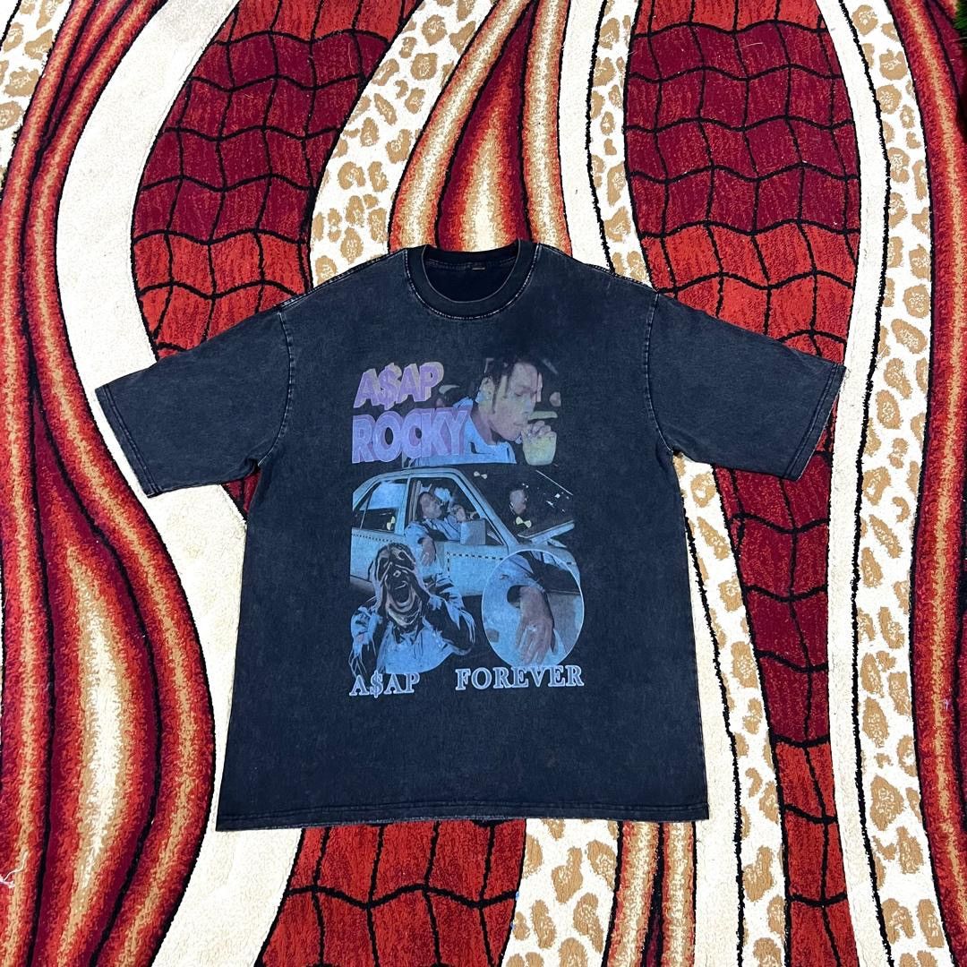 Rap Tees Vintage Thrashed Faded ASAP ROCKY ERD GRUNGE T Shirt Size US XL / EU 56 / 4 - 2 Thumbnail