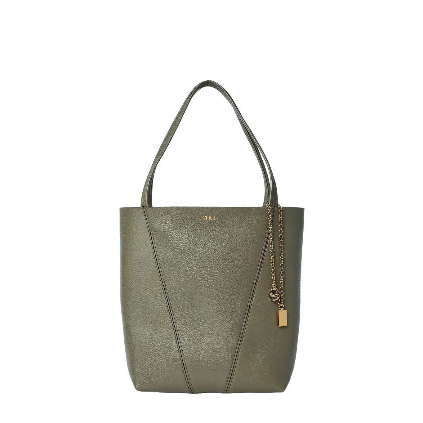 Chloe Chloe Medium Spin Aloe Green Grained Leather Tote Bag New & Size ONE SIZE - 1 Thumbnail