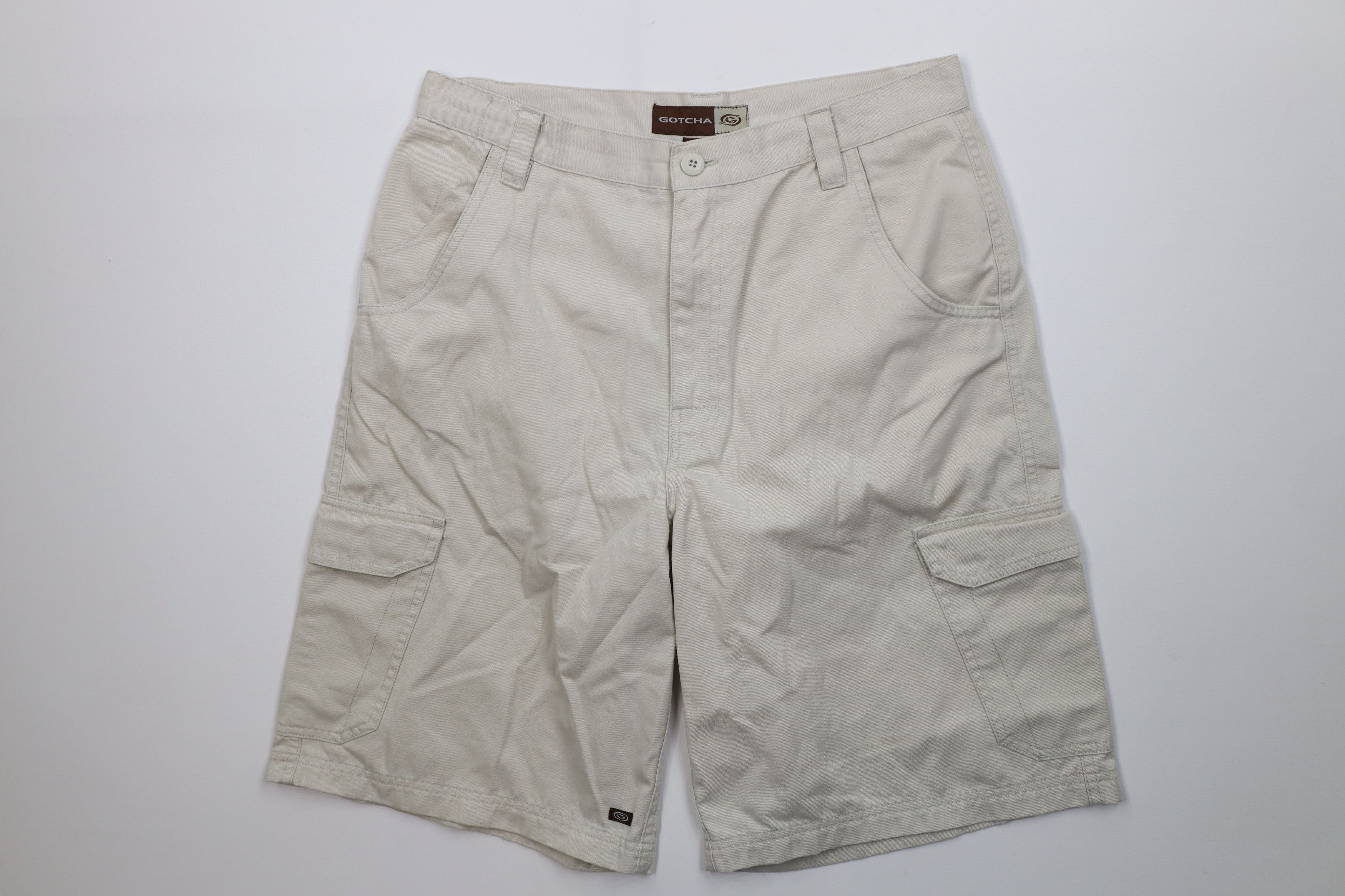 Gotcha Vintage 90s Y2K Gotcha Surfing Baggy Surf Cargo Shorts Beige Size US 34 / EU 50 - 1 Thumbnail