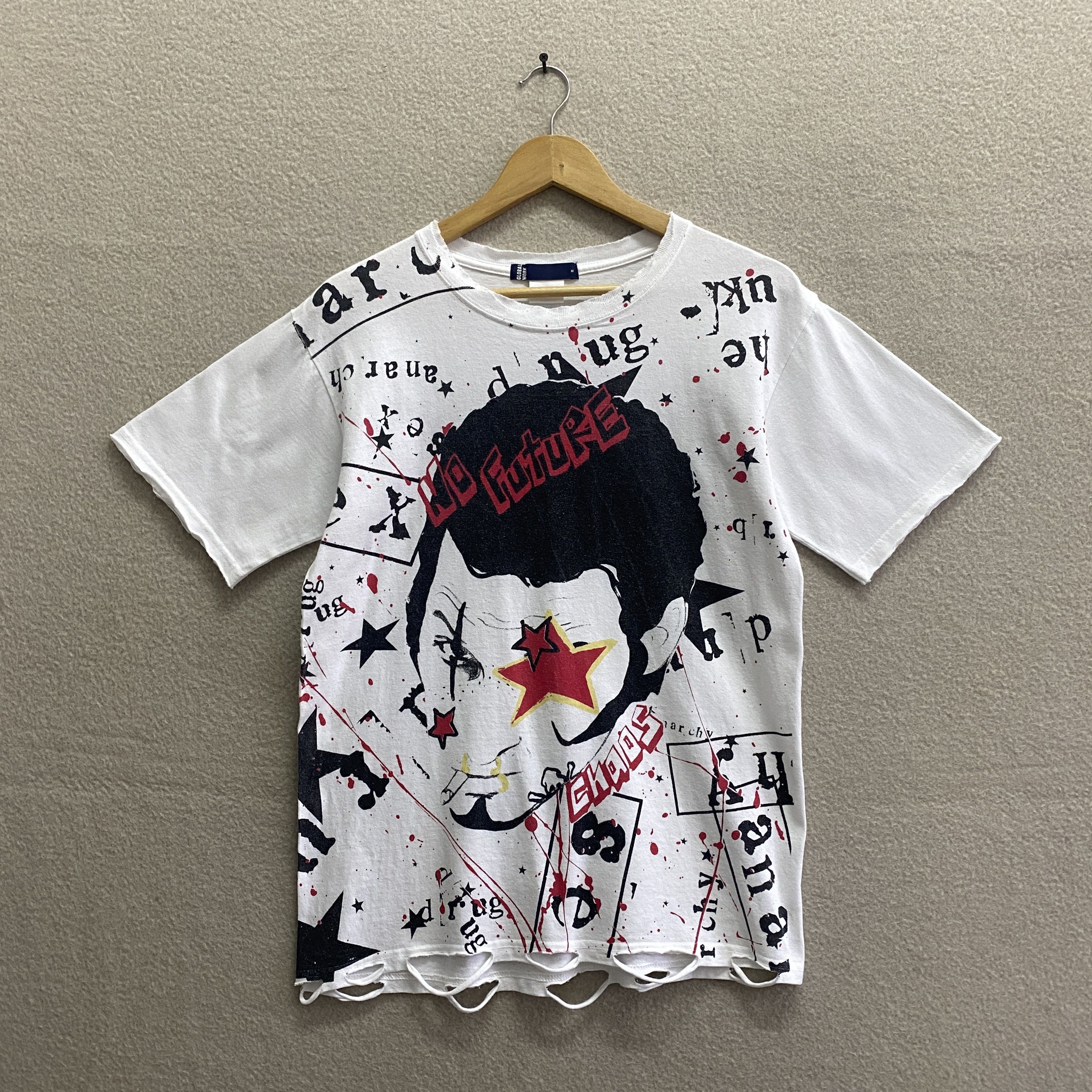 Global Work × If Six Was Nine × Japanese Brand Global Work Distressed Design Tshirt Size US M / EU 48-50 / 2 - 1 Thumbnail