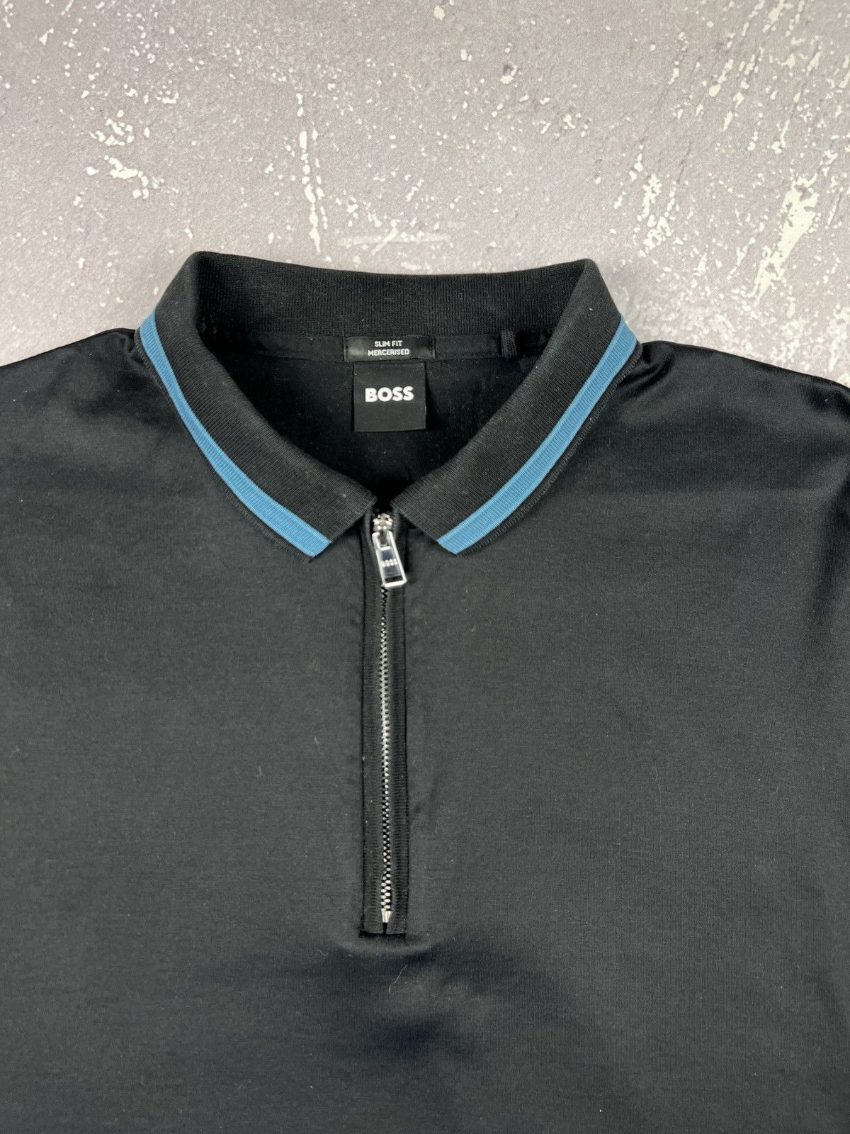 Hugo Boss Hugo Boss Slim Fit Zip Cotton Polo Shirt Mens Medium Size US M / EU 48-50 / 2 - 3 Thumbnail