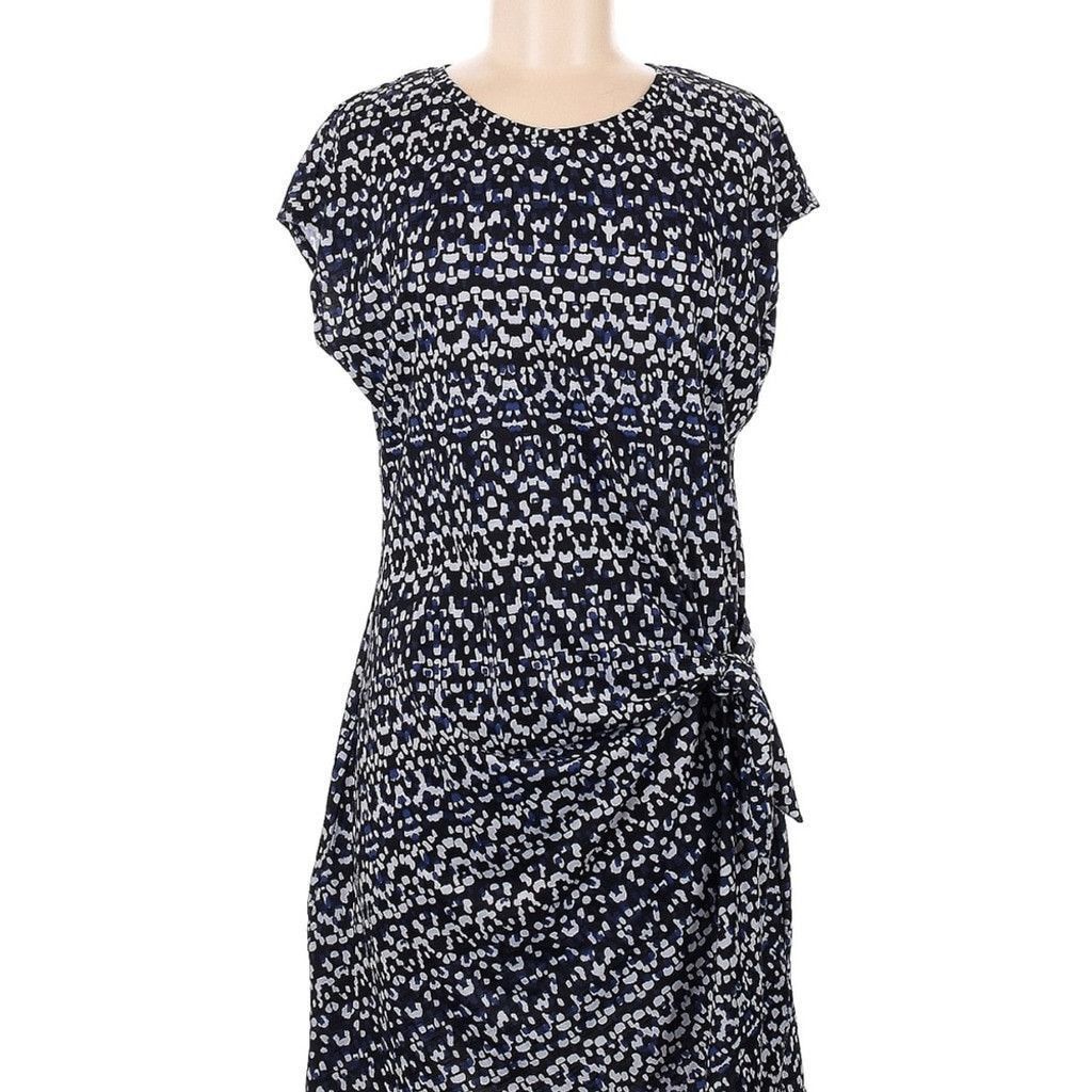 Nicole Miller Nicole Miller Monochrome Abstract Midi Dress Size L / US 10 / IT 46 - 2 Thumbnail