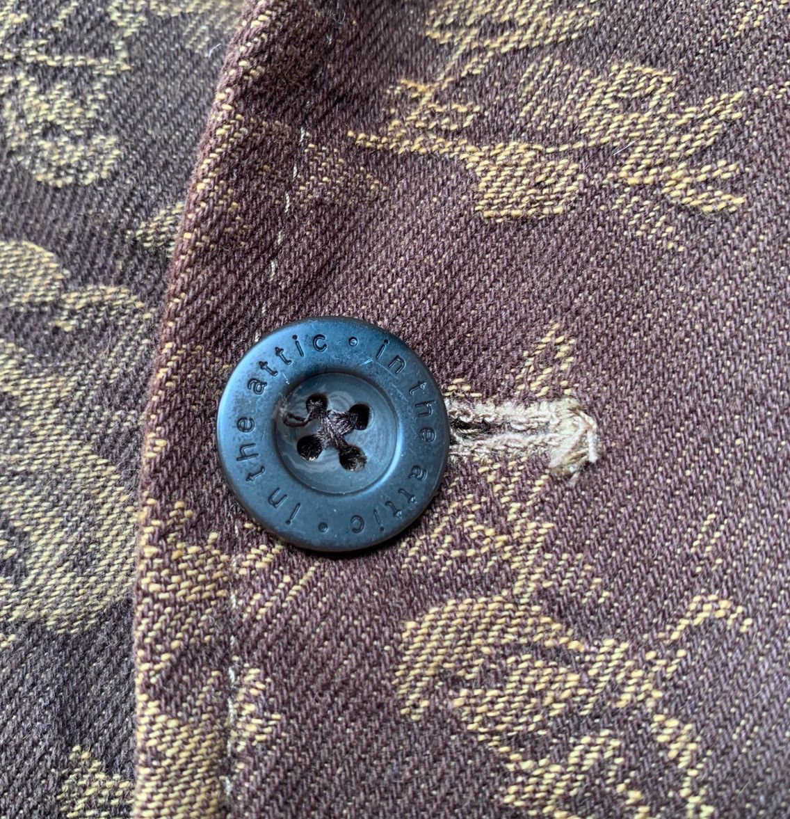 Japanese Brand IN THE ATTIC PAISLEY BROWN DENIM JACKET Size US M / EU 48-50 / 2 - 12 Thumbnail