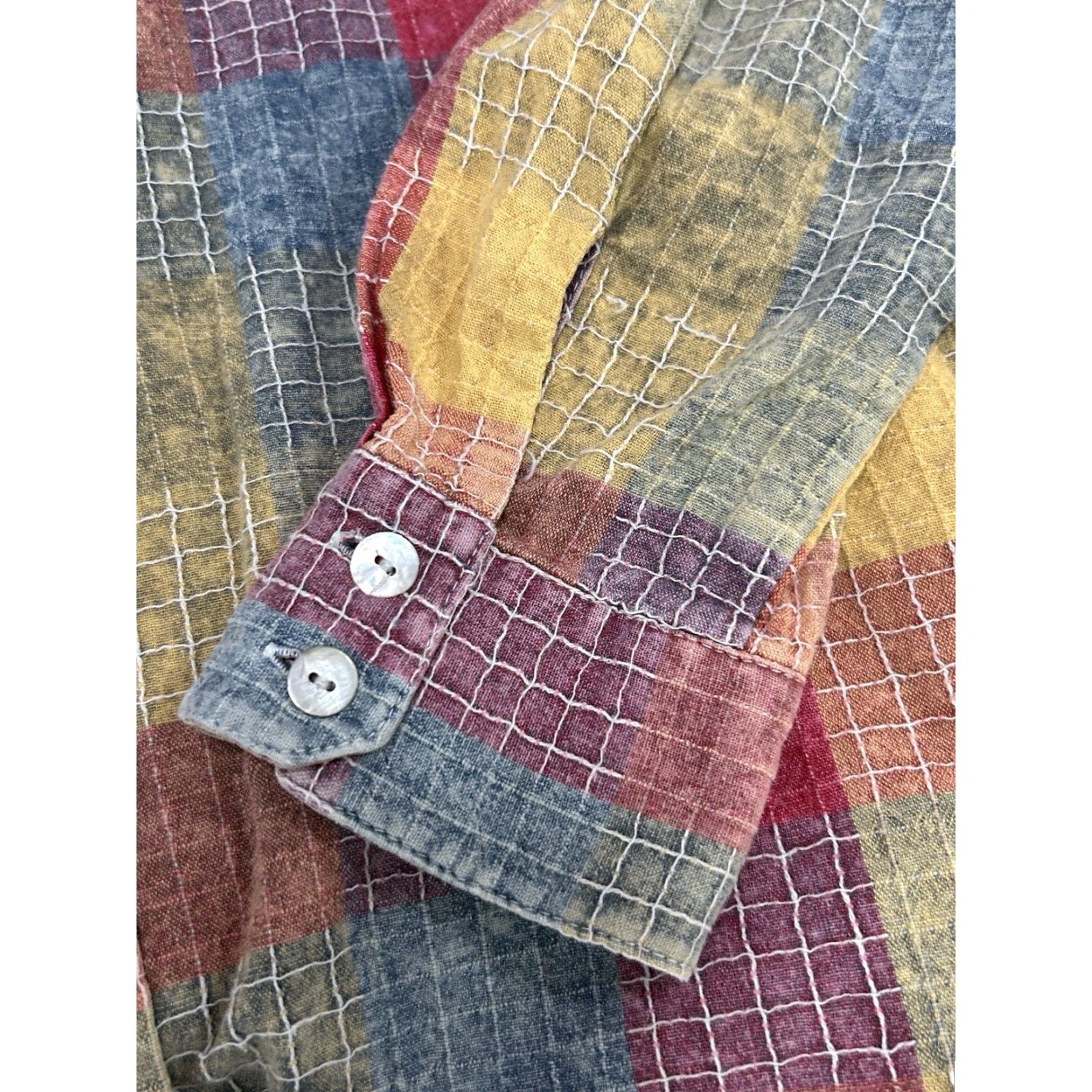 Free People Free People Artisan De Luxe Multicolor Patchwork Button Up Long Sleeve Small S Size S / US 4 / IT 40 - 5 Thumbnail