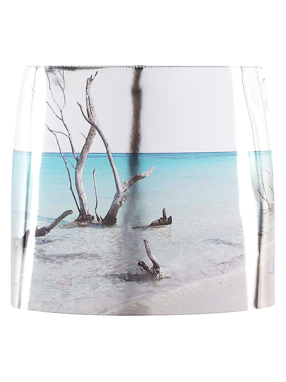 Prada PRINTED LEATHER MINI SKIRT Size 28" / US 6 / IT 42 - 1 Thumbnail