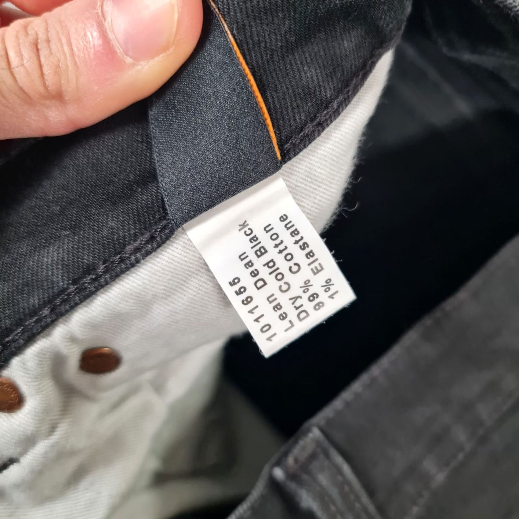 Denime Nudie Mens Jeans Black W34 L31 Lean Dean Tapered Stretch Denim - Slim Fit Size US 34 / EU 50 - 5 Thumbnail