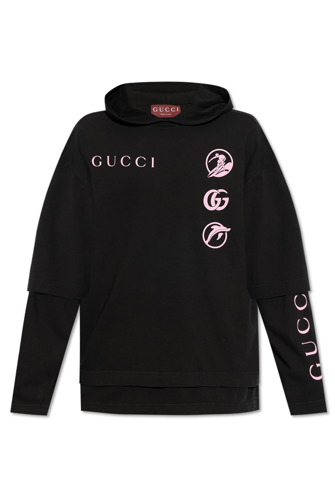 Gucci o1la5ras0426 Printed Cotton Jersey Hoodie in Black Size US XS / EU 42 / 0 - 1 Thumbnail