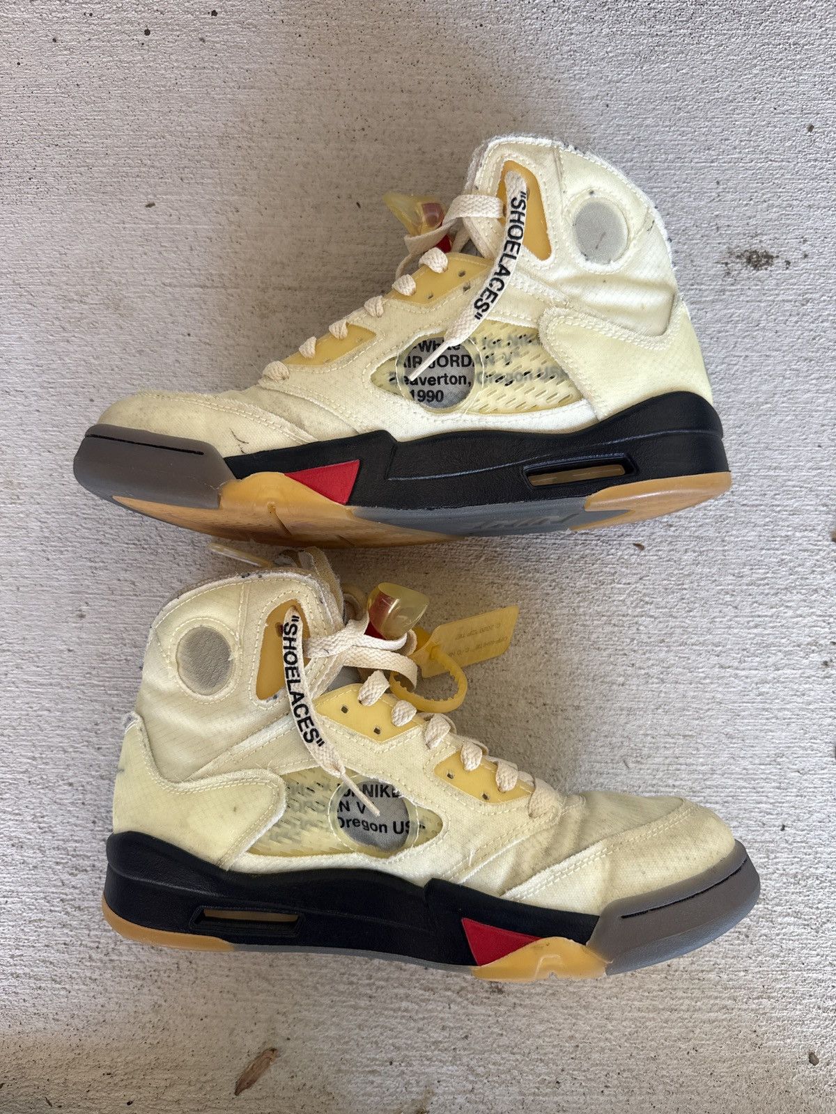Jordan Brand × Off-White OFF-WHITE x Air Jordan 5 Retro SP Sail in size 7.5 US M Size US 7.5 / EU 40-41 - 2 Thumbnail