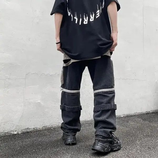Japanese Brand × Jean Retro Detachable Zipper Wide Leg Cargo Pants Size US 30 / EU 46 - 2 Thumbnail