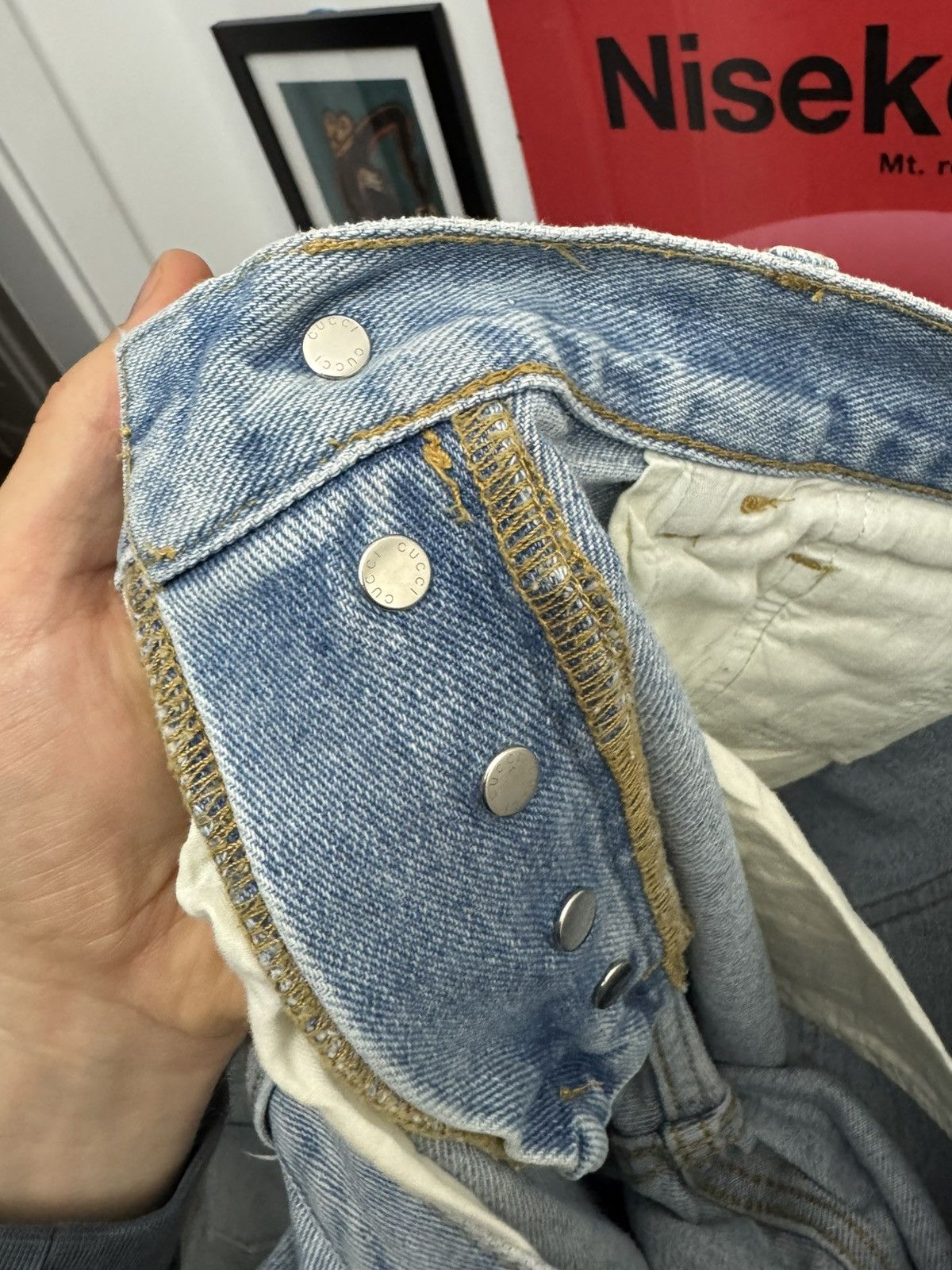 Gucci Gucci Punk Rock Scribble Denim Designer Jeans Avant Garde Size US 30 / EU 46 - 6 Thumbnail