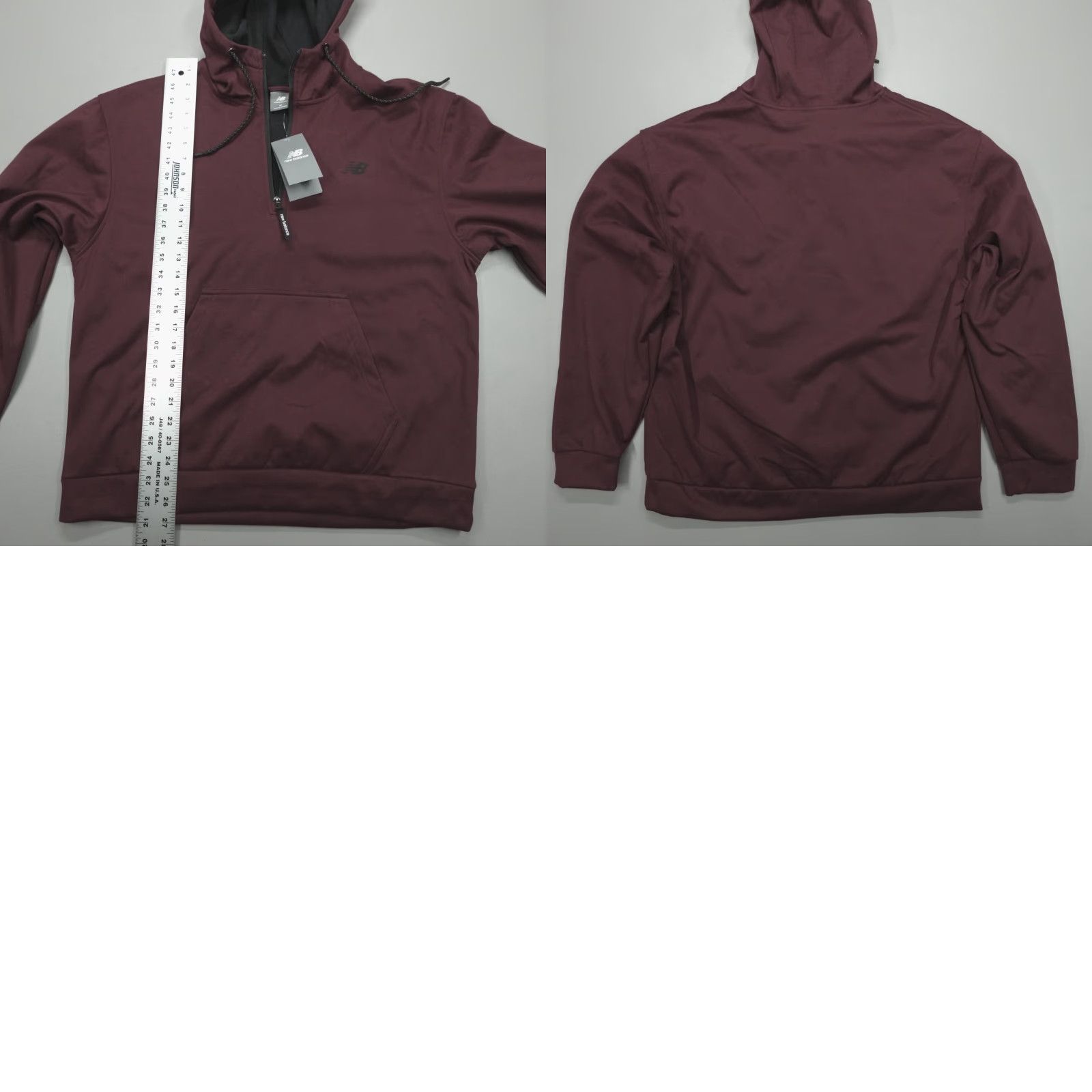 New Balance New Balance Hoodie 1/4 Zip Fleece Lined Men's Size M Burgundy Soft-Touch Warmth Shirt Pullover Zip Hooded Clothing Fitness Sports Mens Size US M / EU 48-50 / 2 - 8 Thumbnail