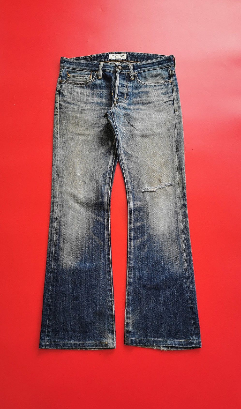 Vanquish Vanquish Bootcut Distressed Jeans Size US 30 / EU 46 - 1 Thumbnail