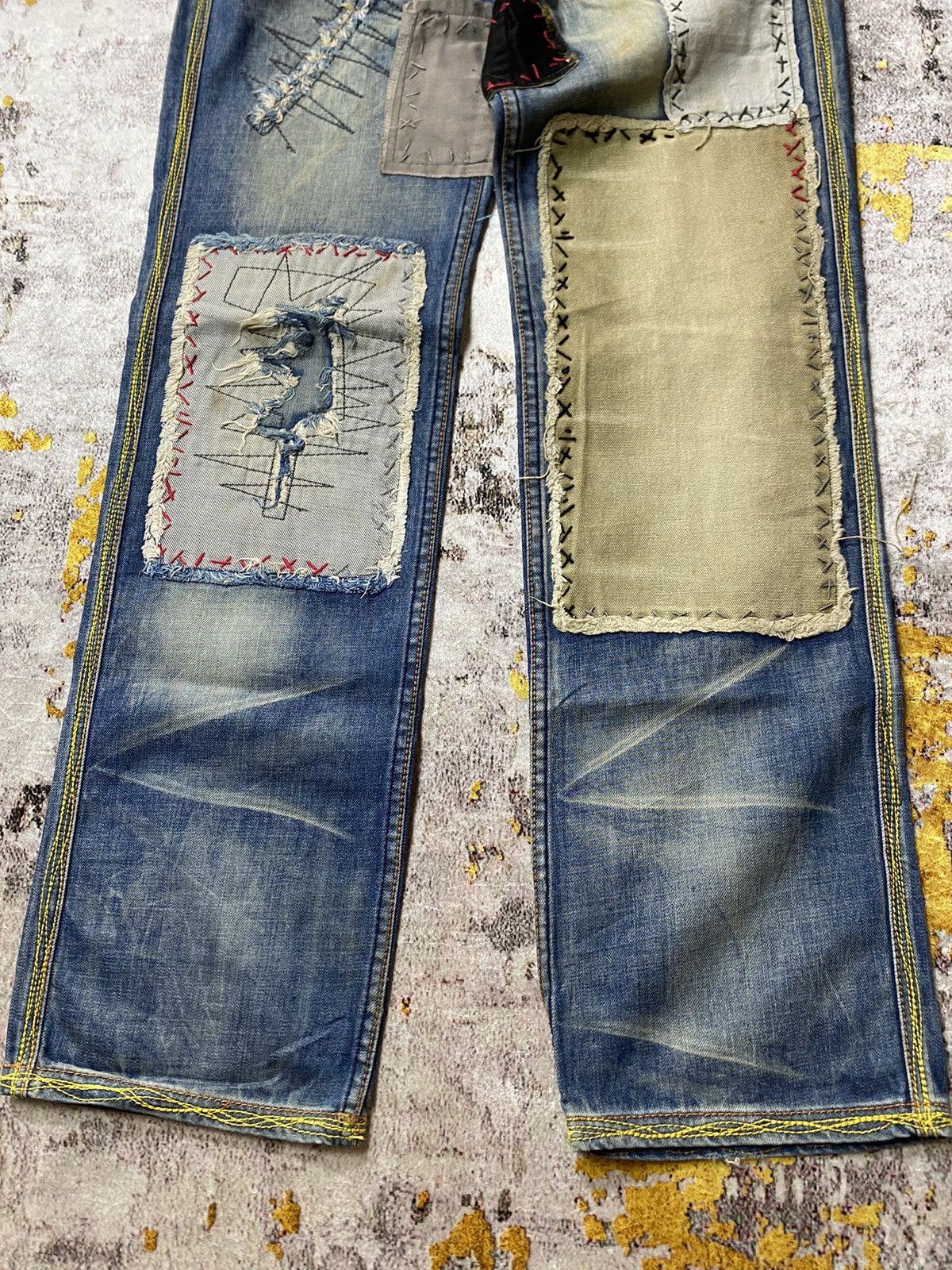 Japanese Brand 🔥 Acept Offer 🔥 Tough pacthwork pants Size US 29 - 3 Thumbnail