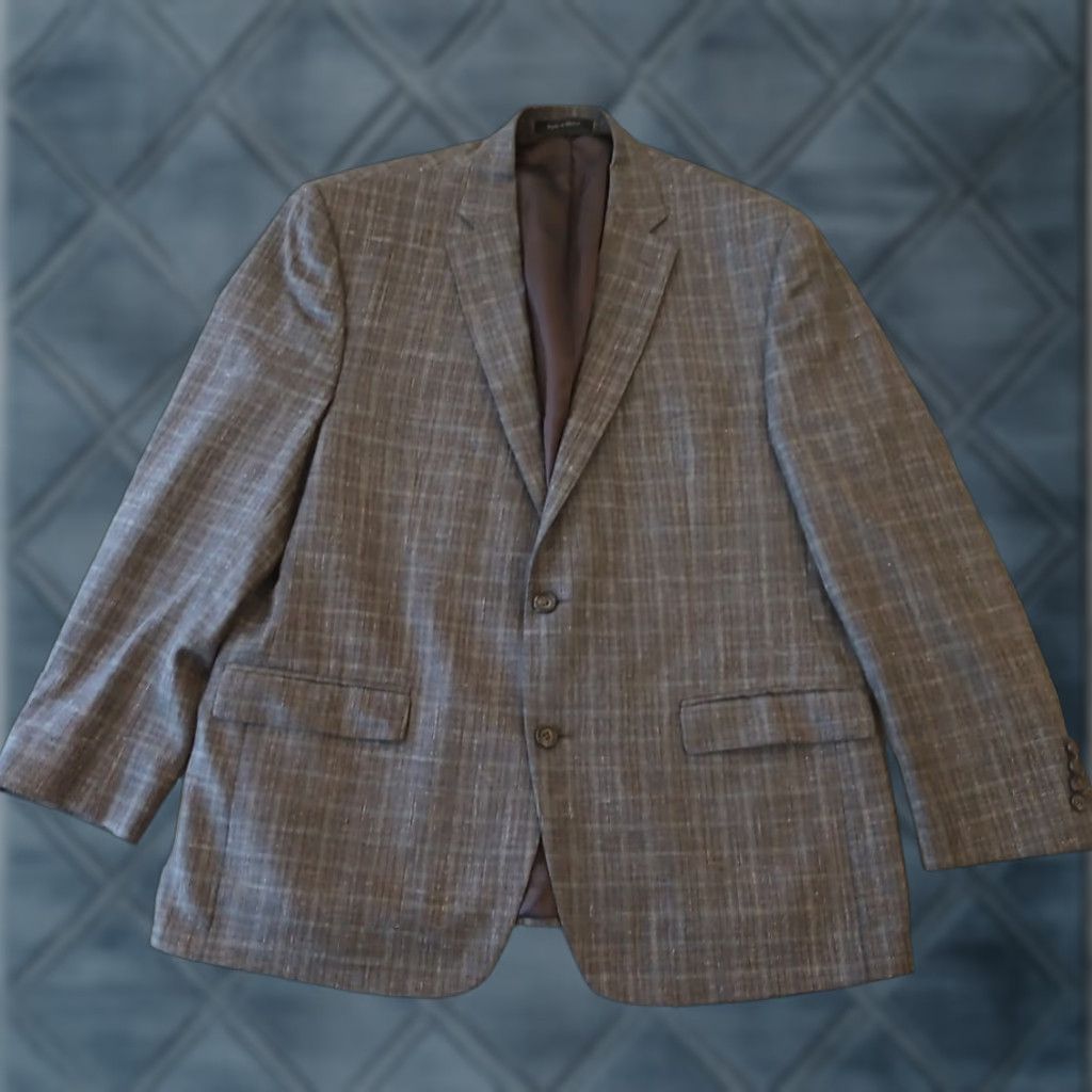 Ralph Lauren Lauren Ralph Lauren Blazer Mens 46 Brown Plaid Wool Blend Two Button Single Vent Size 46R - 1 Thumbnail
