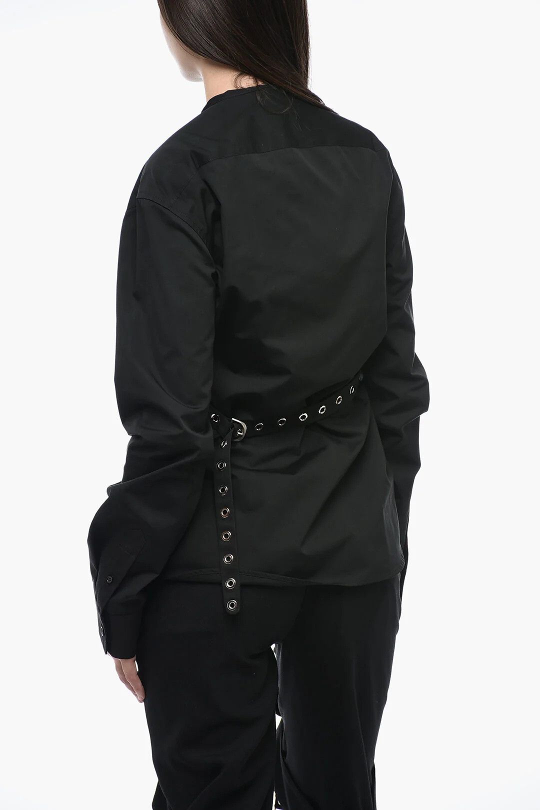 Off-White og1mm0426 Poplin Blouse in Black Size M / US 6-8 / IT 42-44 - 2 Thumbnail