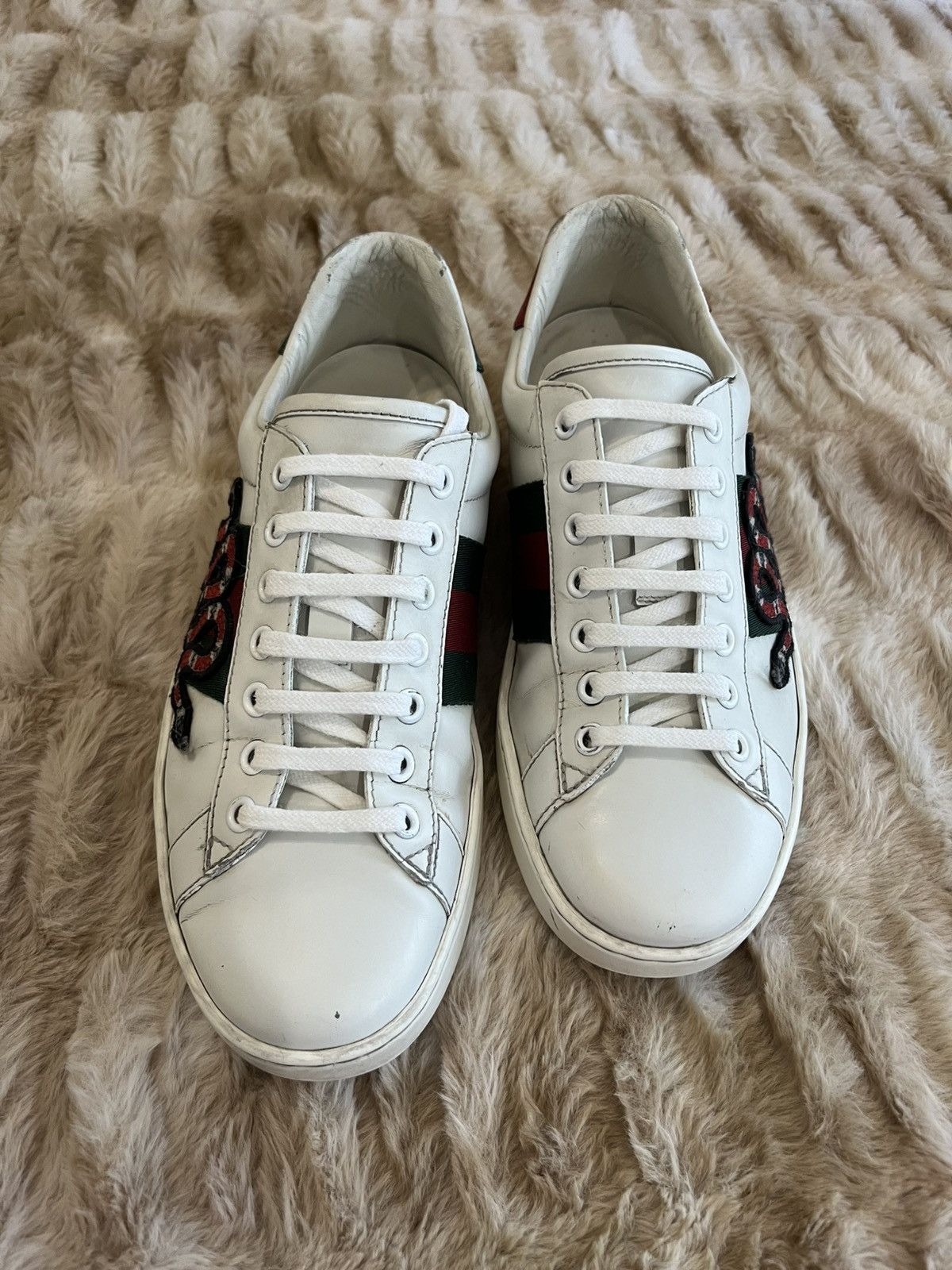 Gucci Gucci Ace Embroidered Snake Sneakers Size US 5.5 / EU 38 - 6 Thumbnail