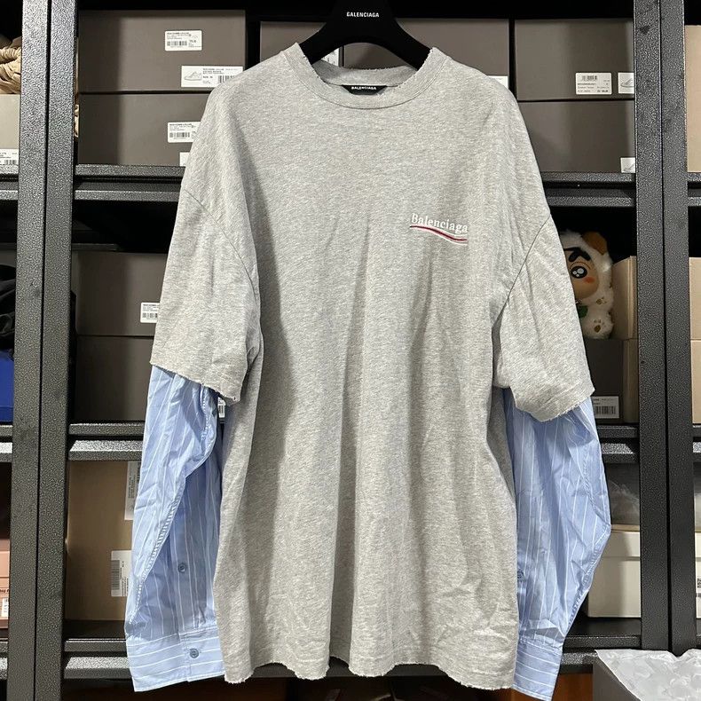 Balenciaga Balenciaga Loose casual fake two-piece round neck long sle Size US M / EU 48-50 / 2 - 1 Thumbnail