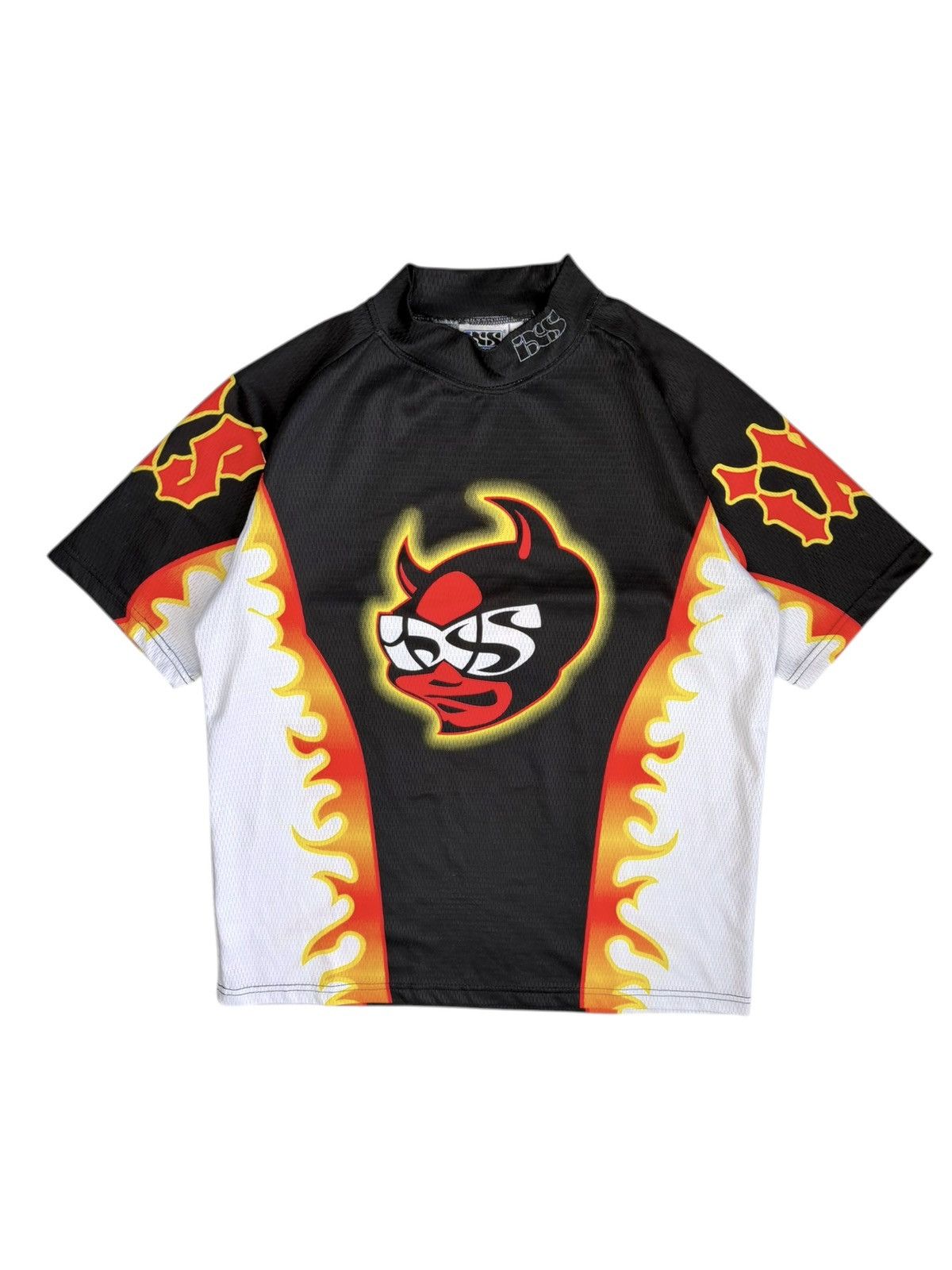 JNCO 🔥Vintage IXS Moto Biker Flame Fire Racing y2k jersey tee Size US M / EU 48-50 / 2 - 1 Thumbnail