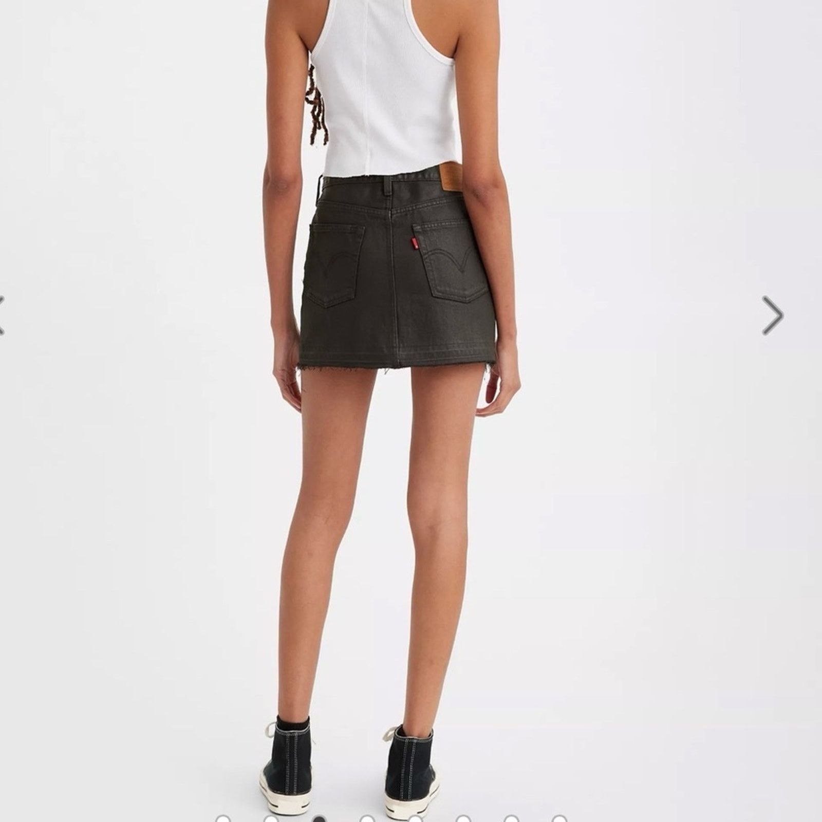 Levi's New Levi's Icon Black Leather look Mini Skirt size 25 Size 25" / US 0 / IT 36 - 9 Thumbnail