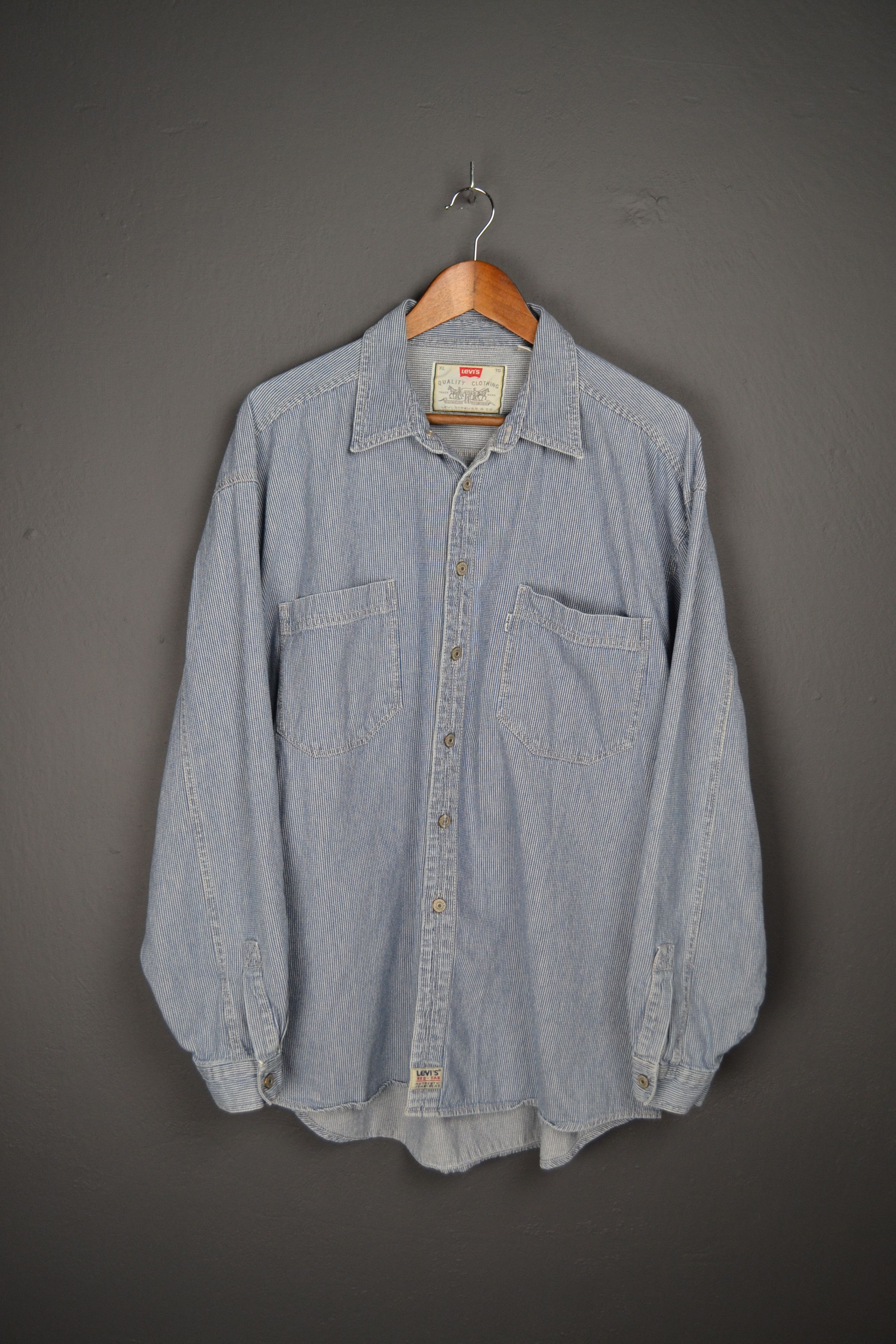 Levi's Levi's Vintage 1990s Shirt Striped XL Oversized Size US XL / EU 56 / 4 - 3 Thumbnail