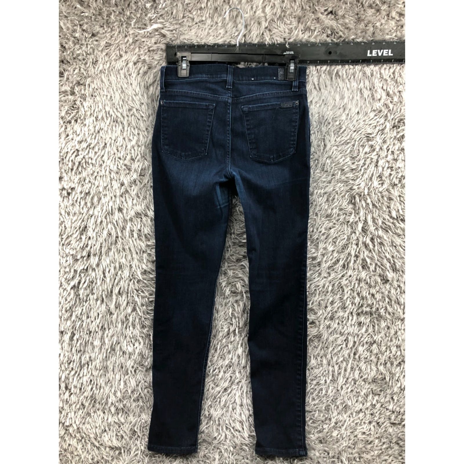 7 For All Mankind VINTAGE 7 For All Mankind Slim Cigarette Jeans 28 Womens Dark Blue Wash Skinny Denim Pants Size 28" / US 6 / IT 42 - 6 Thumbnail