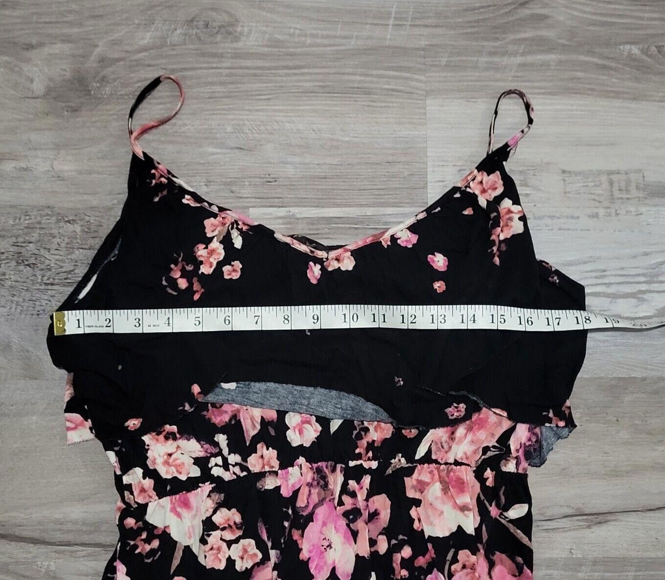 H&M HM Dress Black Pink Floral Maxi Long Tank Top Blouson H&M Size M / US 6-8 / IT 42-44 - 4 Thumbnail