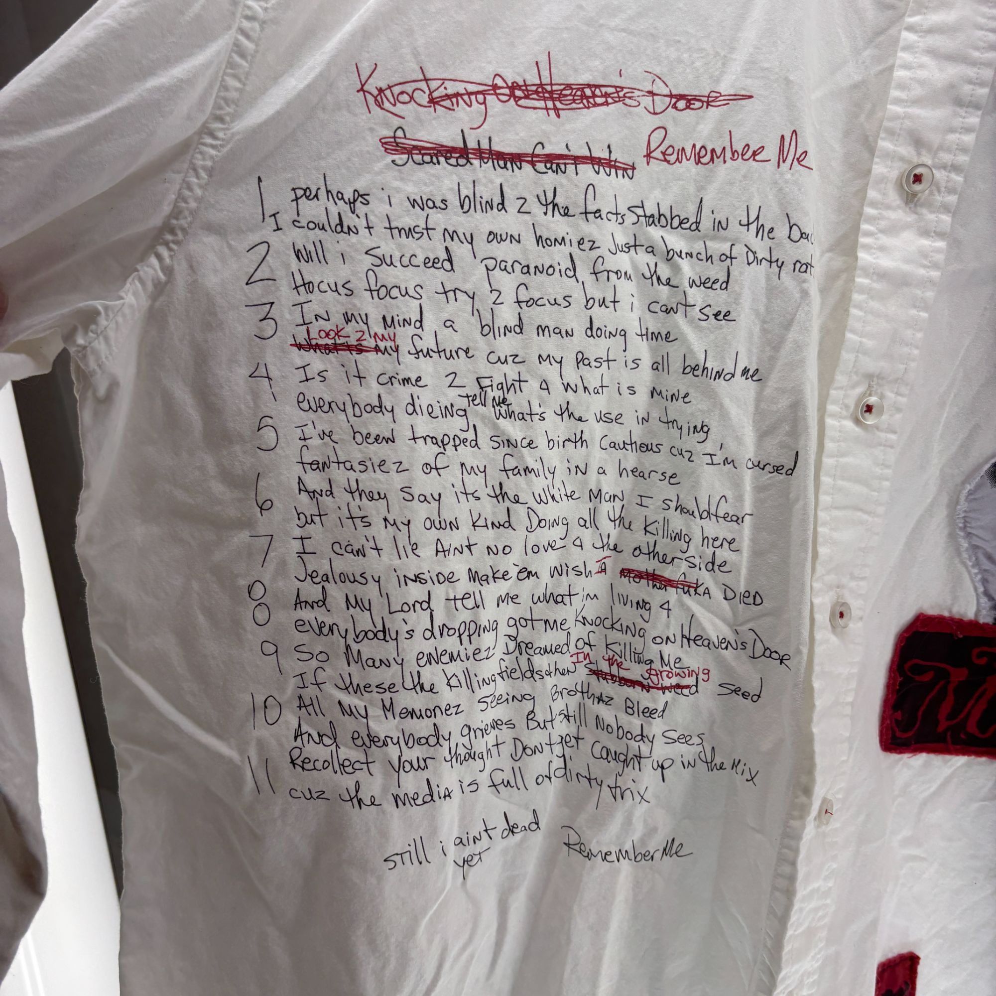 Makaveli TUPAC / MAKAVELI BRAND Vtg REMEMBER ME LYRICS French Cuff XL Size US XXL / EU 58 / 5 - 2 Thumbnail