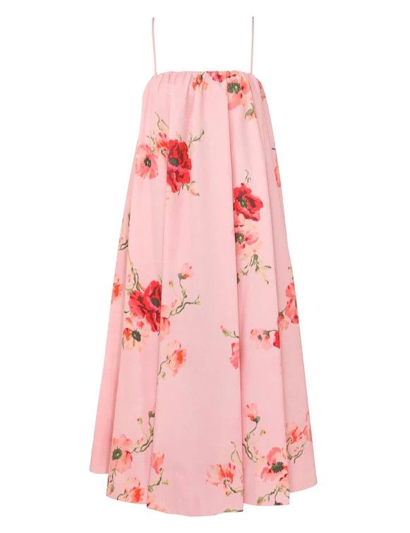 oc11z0525 Lightburst Puff Midi Dress in Multicolor