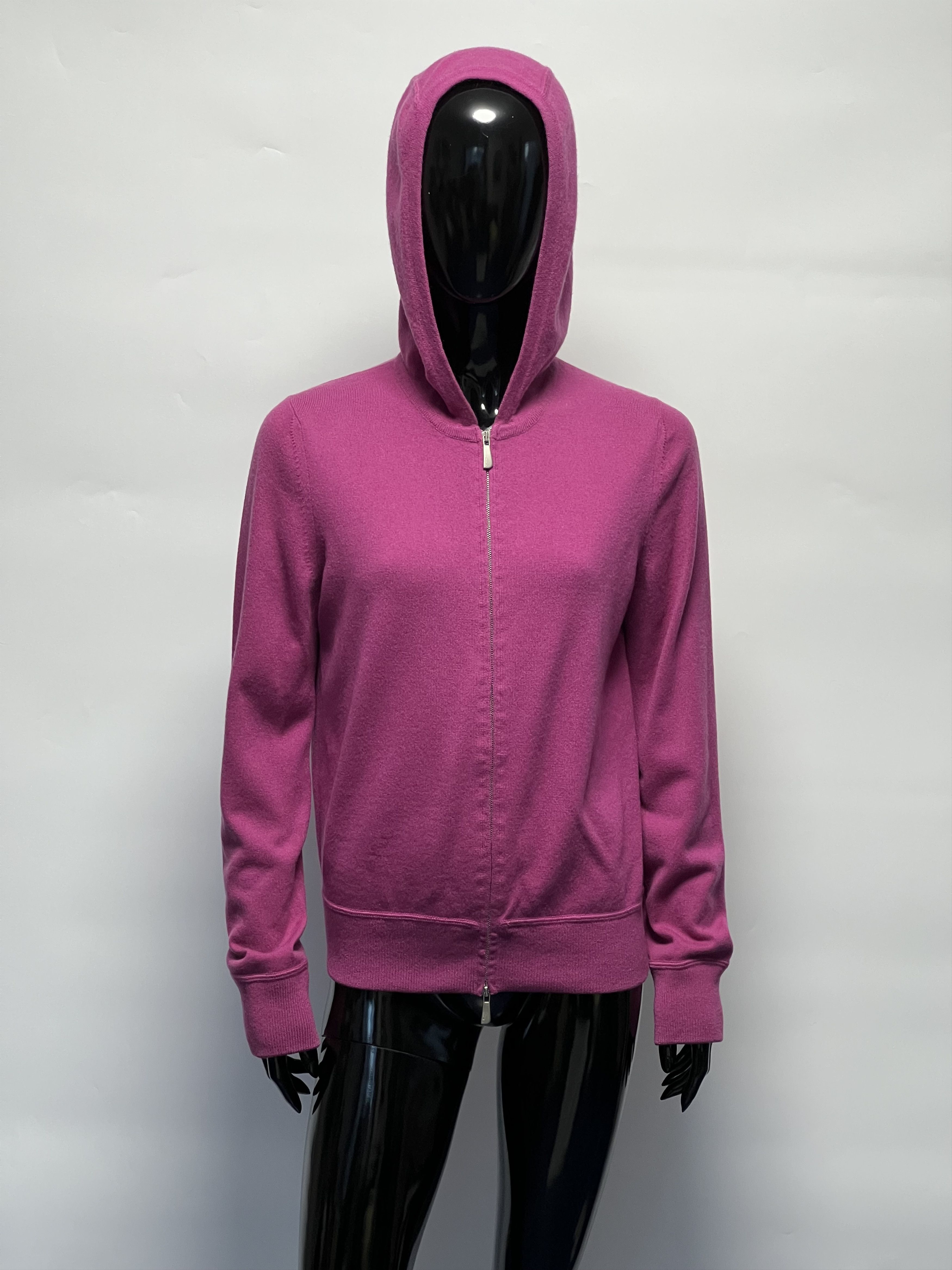 Malo Malo Women’s Fuchsia 100% Cashmere Full Zip Hoodie Size IT44 Size M / US 6-8 / IT 42-44 - 1 Thumbnail