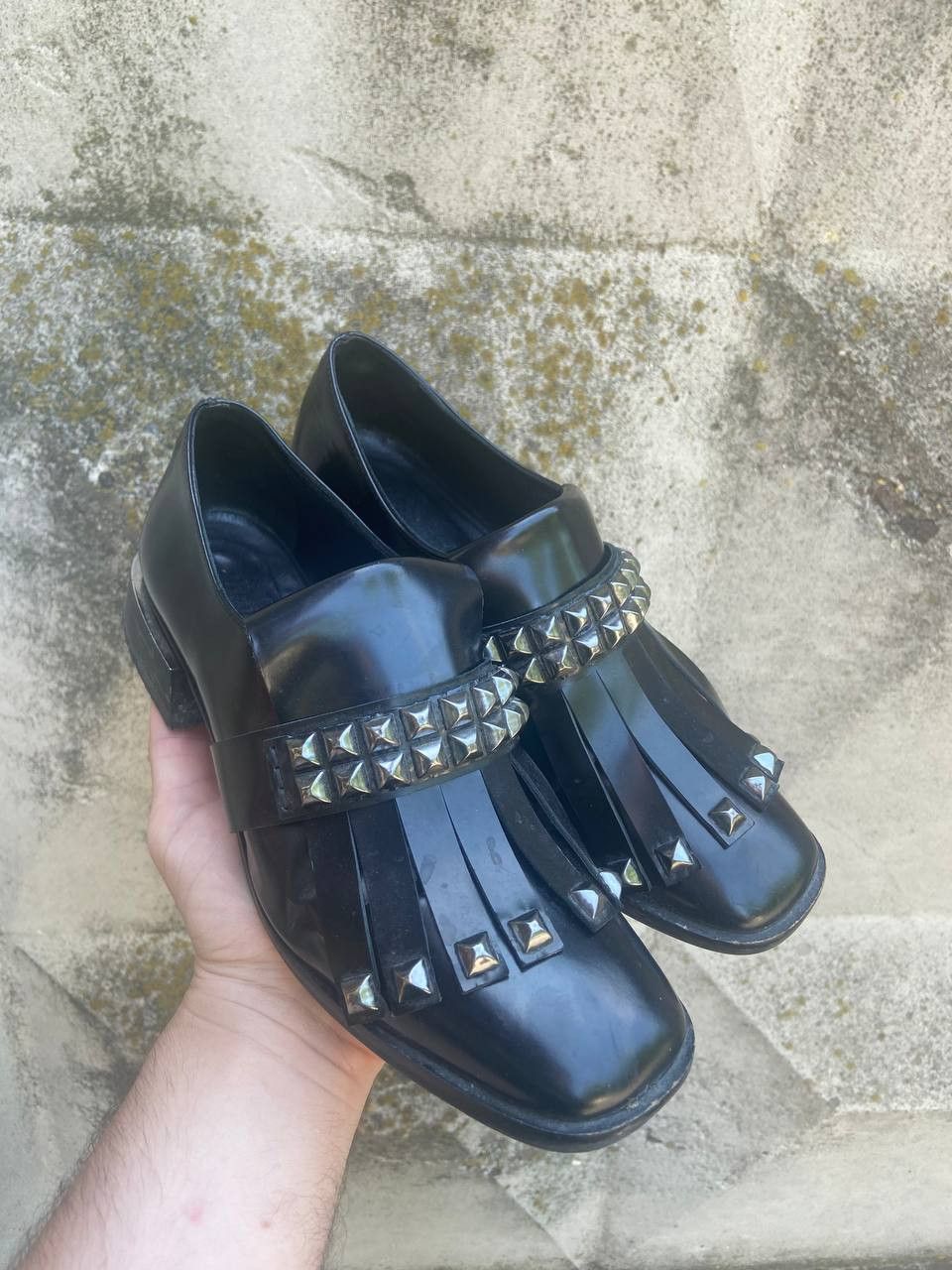 If Six Was Nine Vintage New Rock Guidi style Leather Faded Biker Shoes Size US 6 / IT 36 - 1 Thumbnail