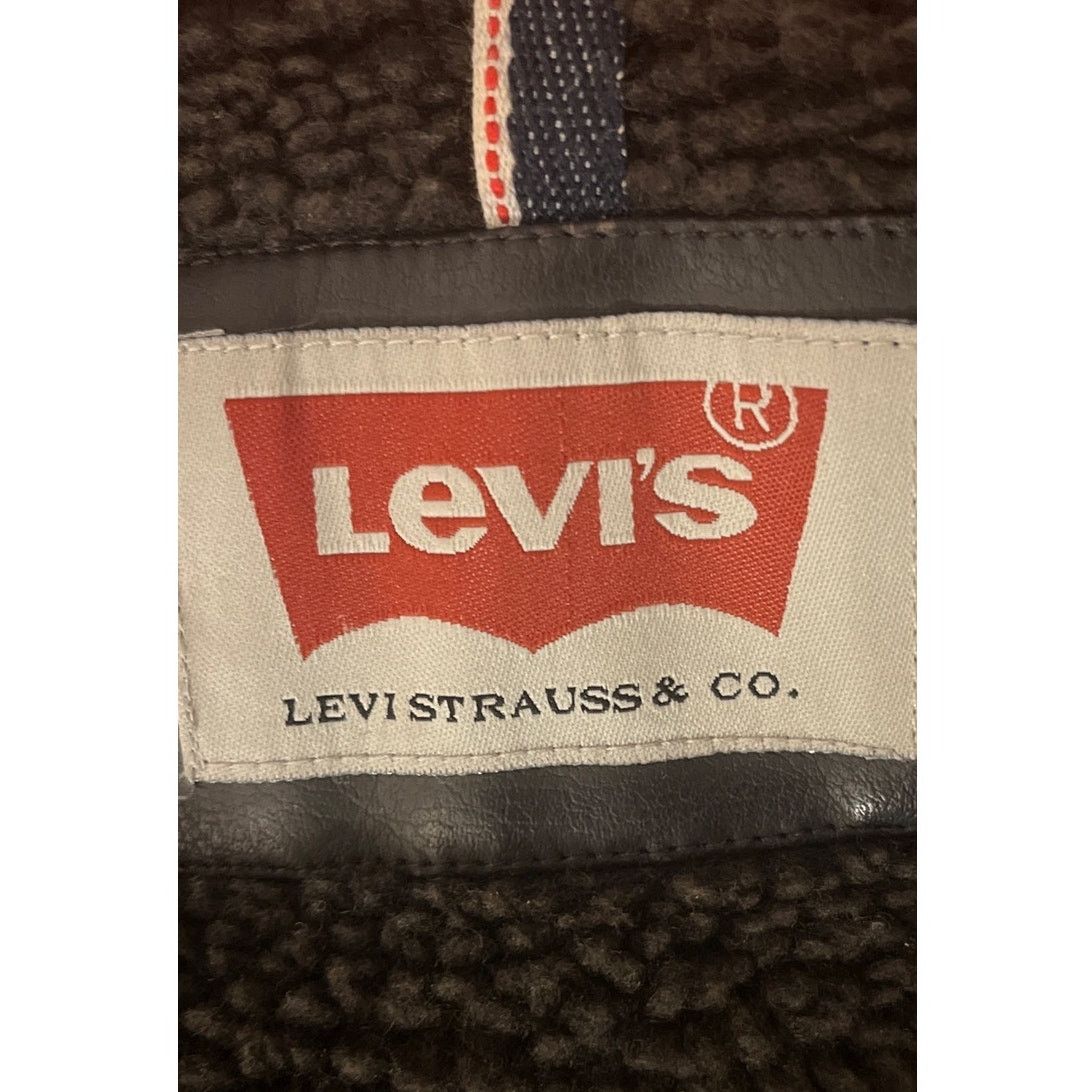 Levi's Levi's Faux Leather Sherpa Military Bomber Jacket W/ Hood Size US M / EU 48-50 / 2 - 11 Thumbnail