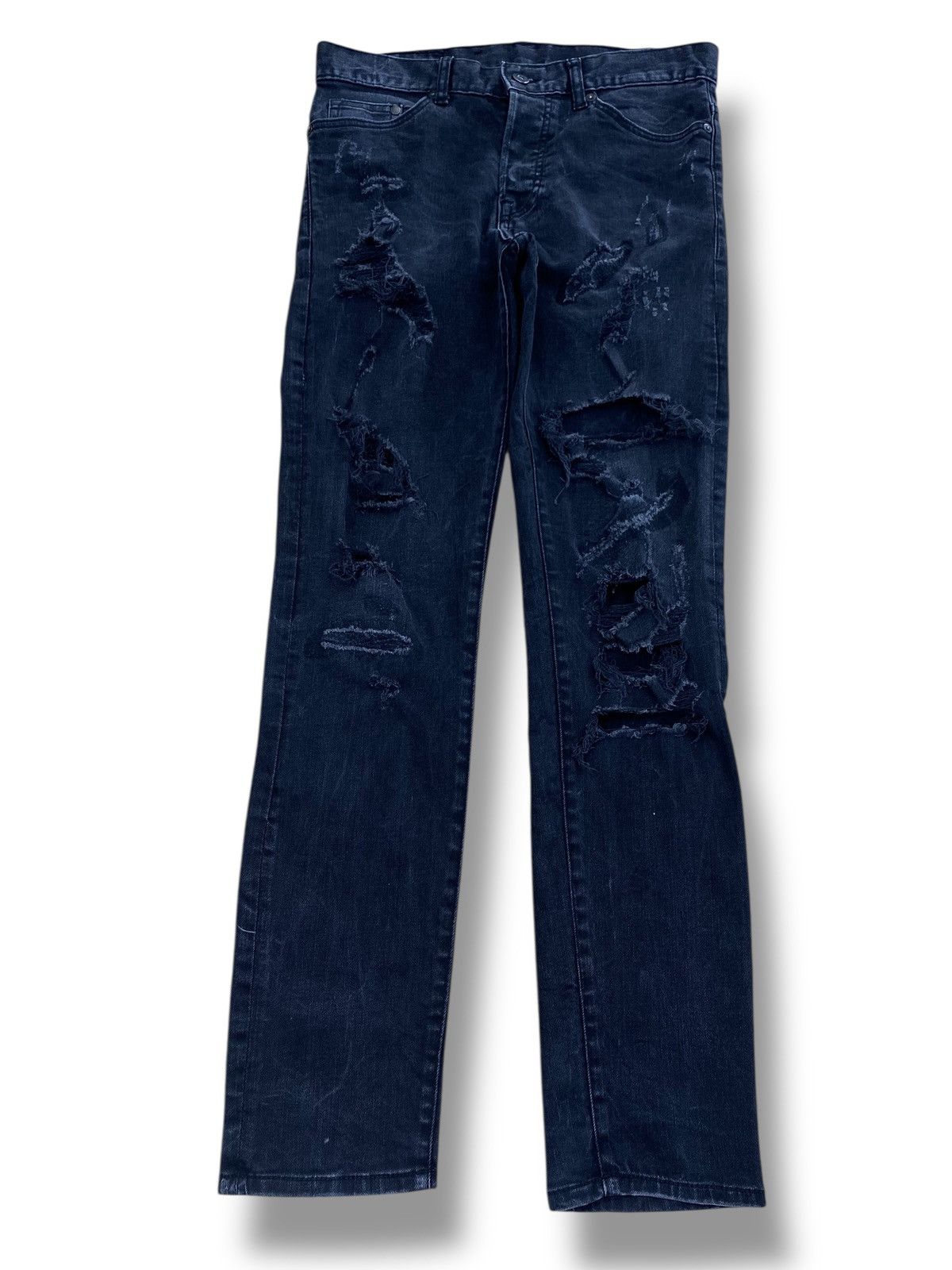 H&M H&M Brand Faded Wash Distressed Style Loose Jeans Size US 30 / EU 46 - 1 Thumbnail
