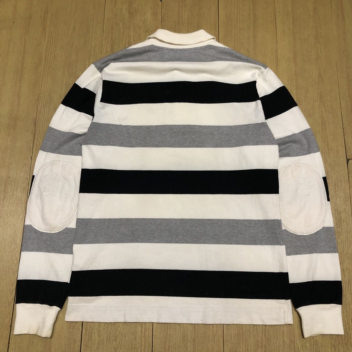 Bape A Bathing Ape Bape Crest Striped Polo Rugby Longsleeve Size US M / EU 48-50 / 2 - 3 Thumbnail