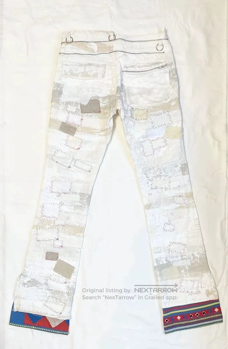 Undercover unique white denim pants with orange accents. Size US 30 / EU 46 - 2 Thumbnail