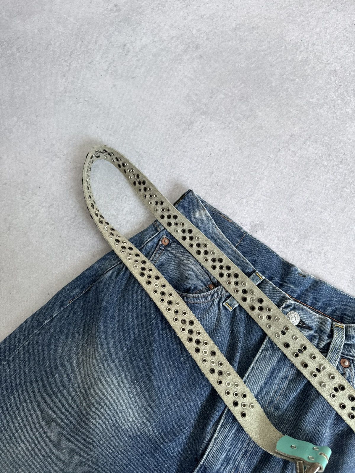 KMRii Vintage Y2K KMRii Style Metal Leather Belt Avant-Garde Hype Size ONE SIZE - 5 Thumbnail