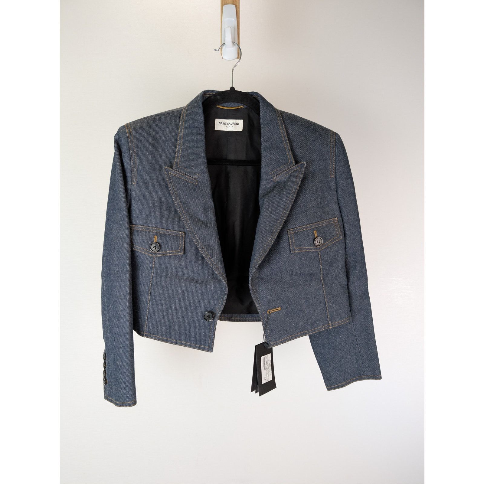 Saint Laurent Paris o1rshd1 Veste Jean Tailleur tailored denim jacket Deep Blue Size M / US 6-8 / IT 42-44 - 1 Thumbnail