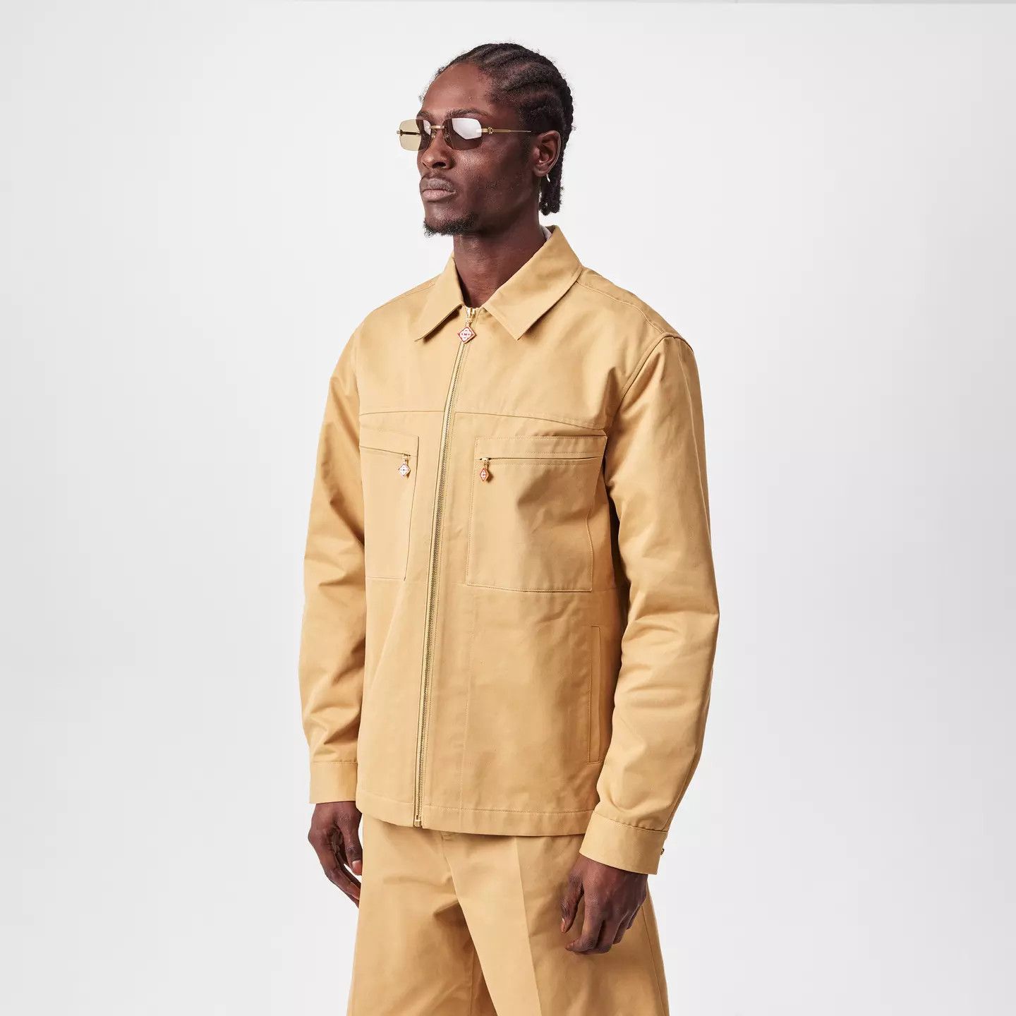 Casablanca o1g2r1mq0426 Work Zipped Jacket in Beige Size US L / EU 52-54 / 3 - 3 Thumbnail