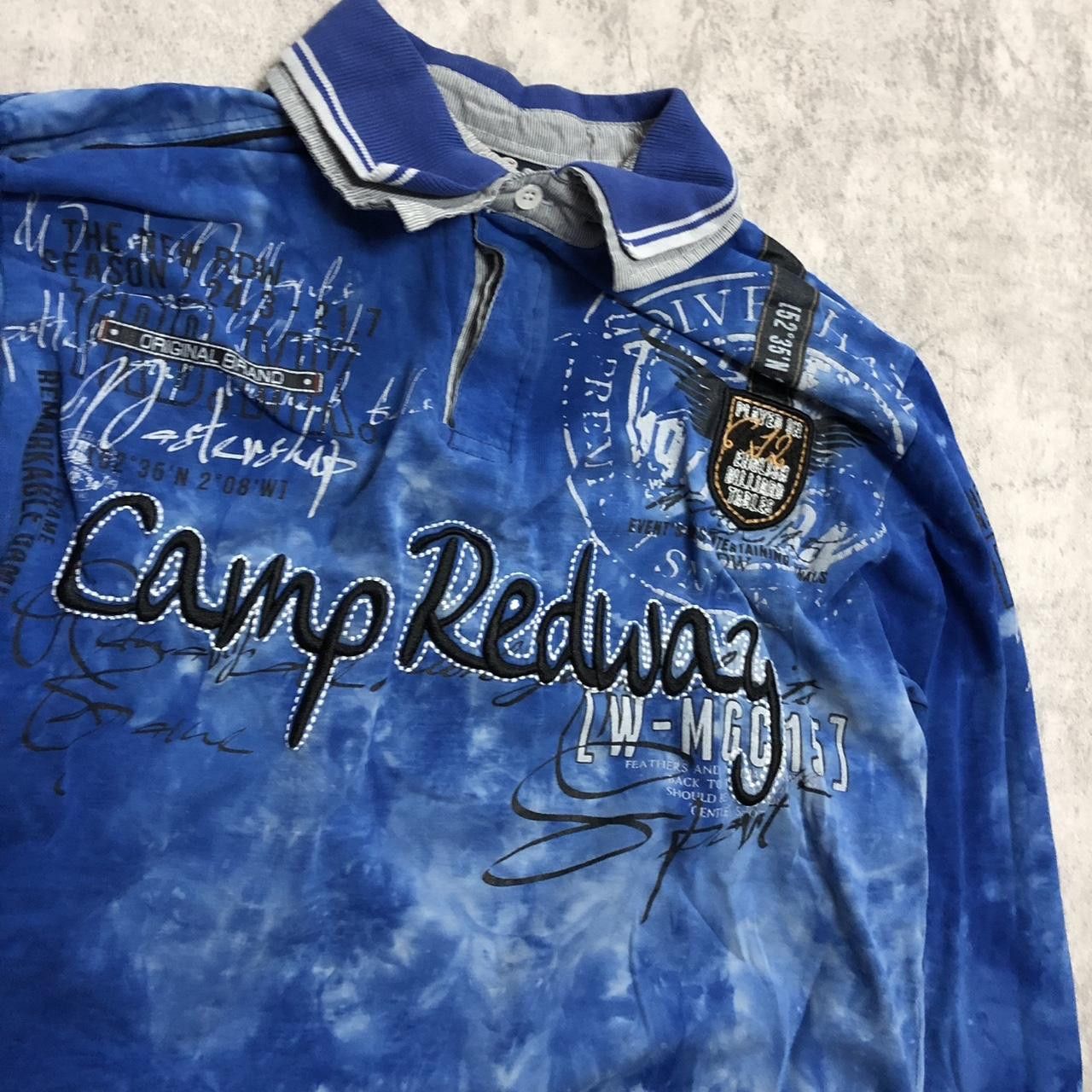 Other Camp Redway blue and white long sleeve polo shirt Size US XL / EU 56 / 4 - 2 Thumbnail