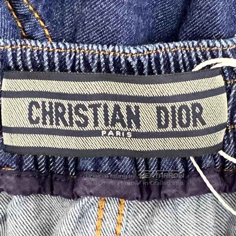 Dior Dior Dark blue side logo letter cotton denim wide-leg trou Size 42" / US 20 - 6 Thumbnail