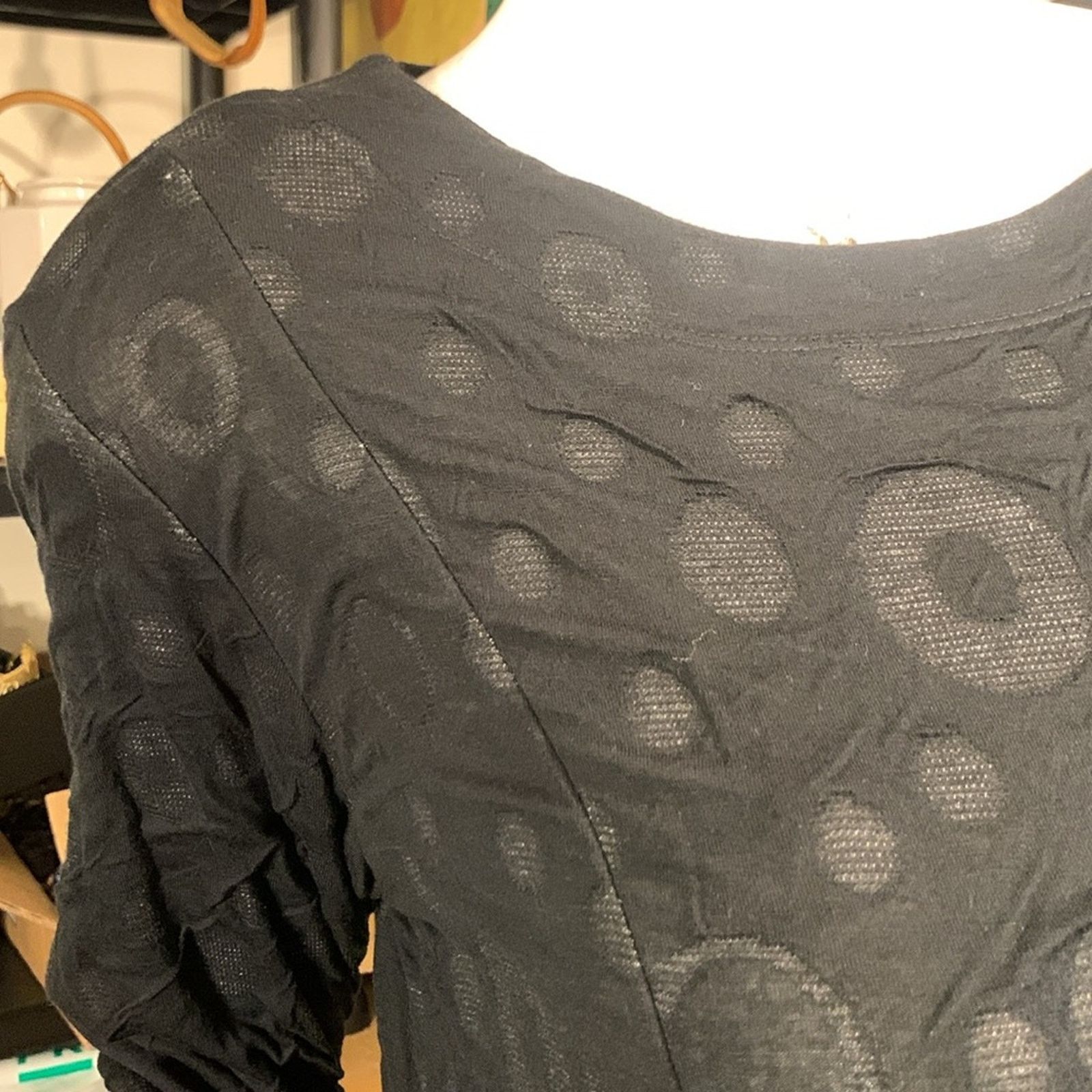 Niche Niche Nilgun Derman black dot knit bubble hem long dress Size M / US 6-8 / IT 42-44 - 2 Thumbnail