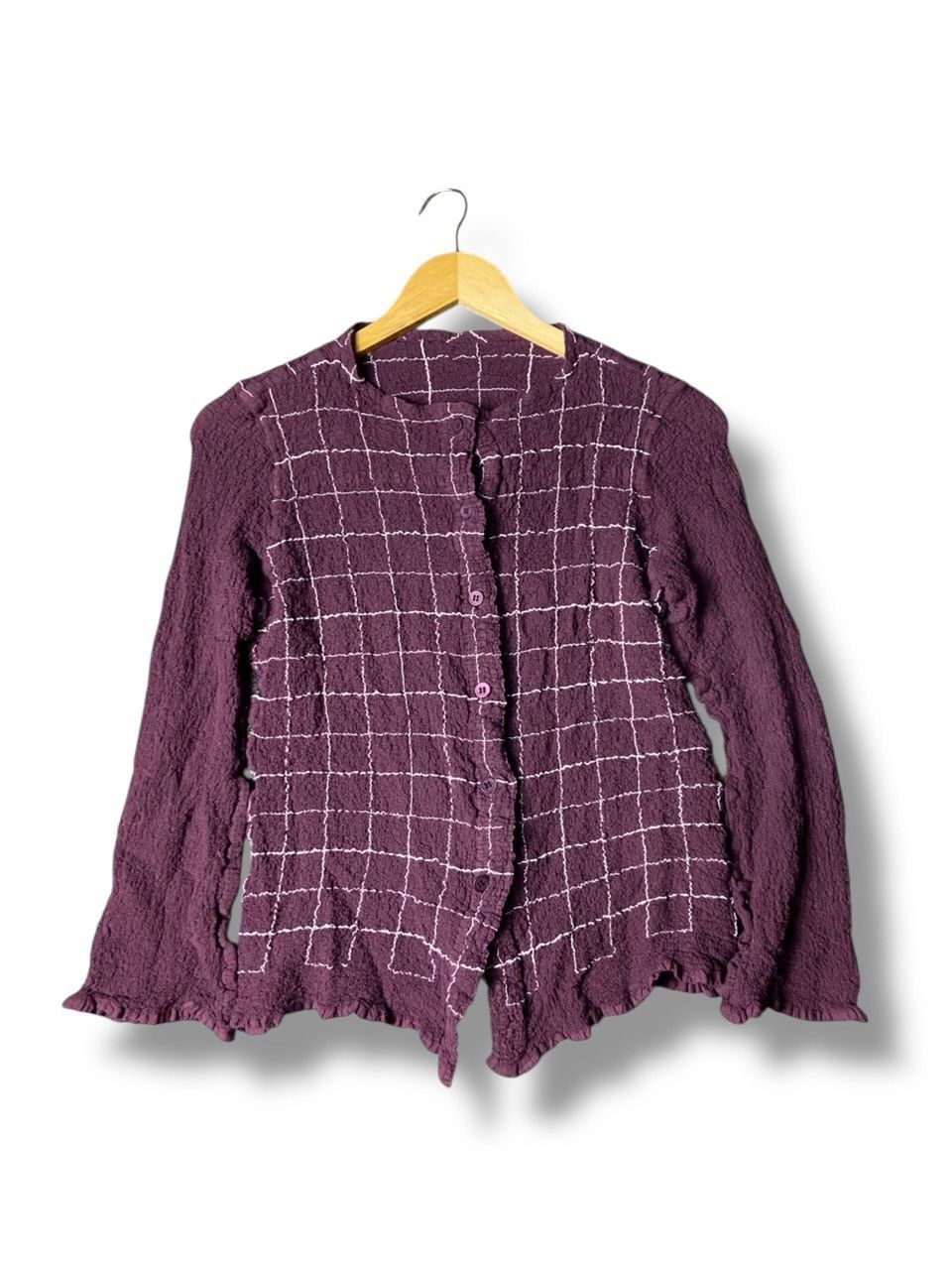 Issey Miyake ME + Issey Miyake Textured Cardigan with Buttons (167) Size XS / US 0-2 / IT 36-38 - 2 Thumbnail