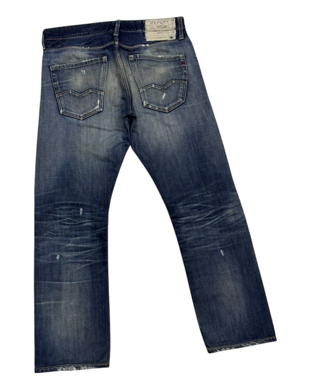 If Six Was Nine Vintage Distressed Denim Replay Selvedge Ripped Jeans Size US 35 - 5 Thumbnail