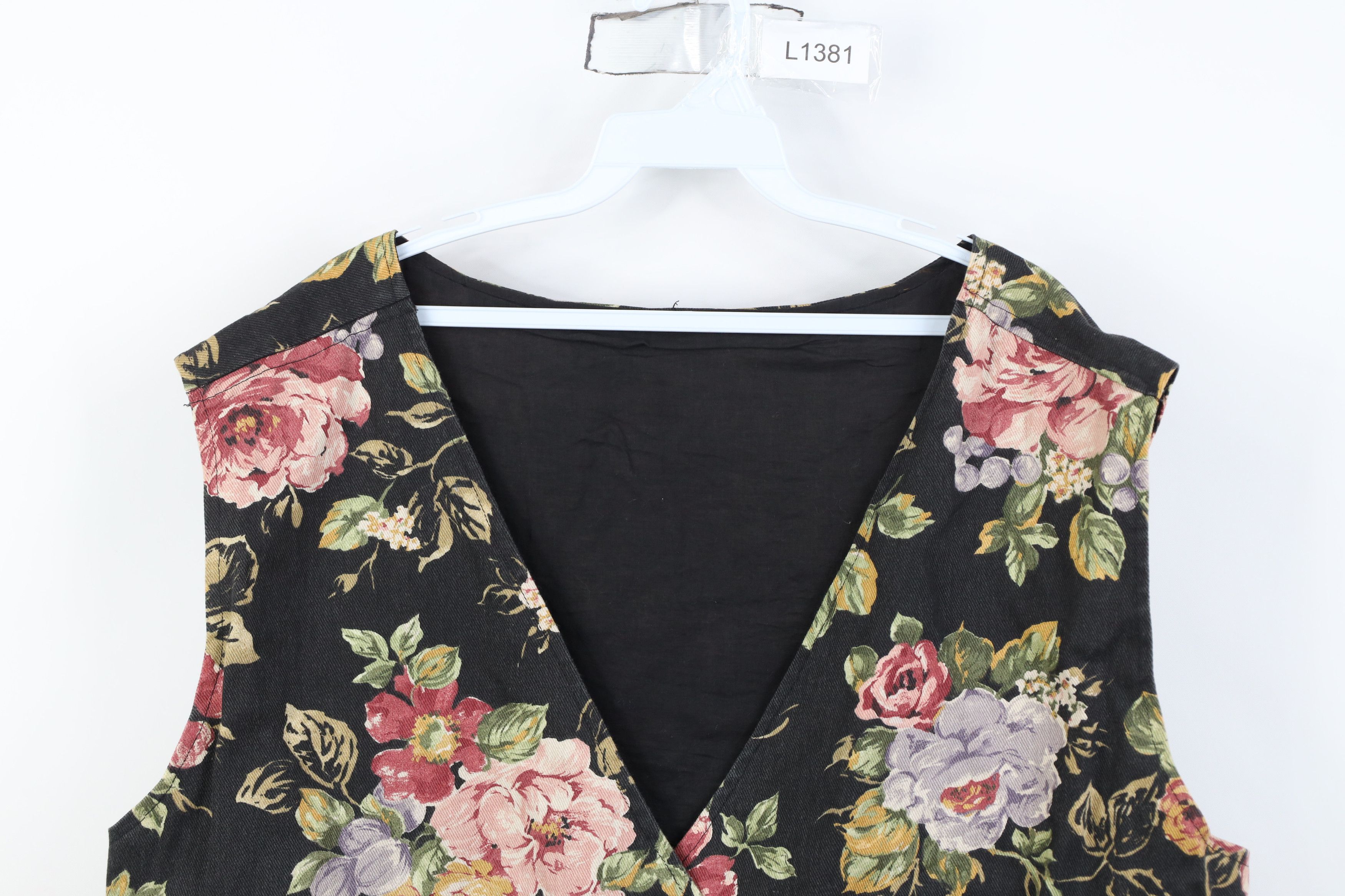 Vintage Vintage 90s Streetwear Flower Floral Button Vest Jacket Size XL / US 12-14 / IT 48-50 - 2 Thumbnail